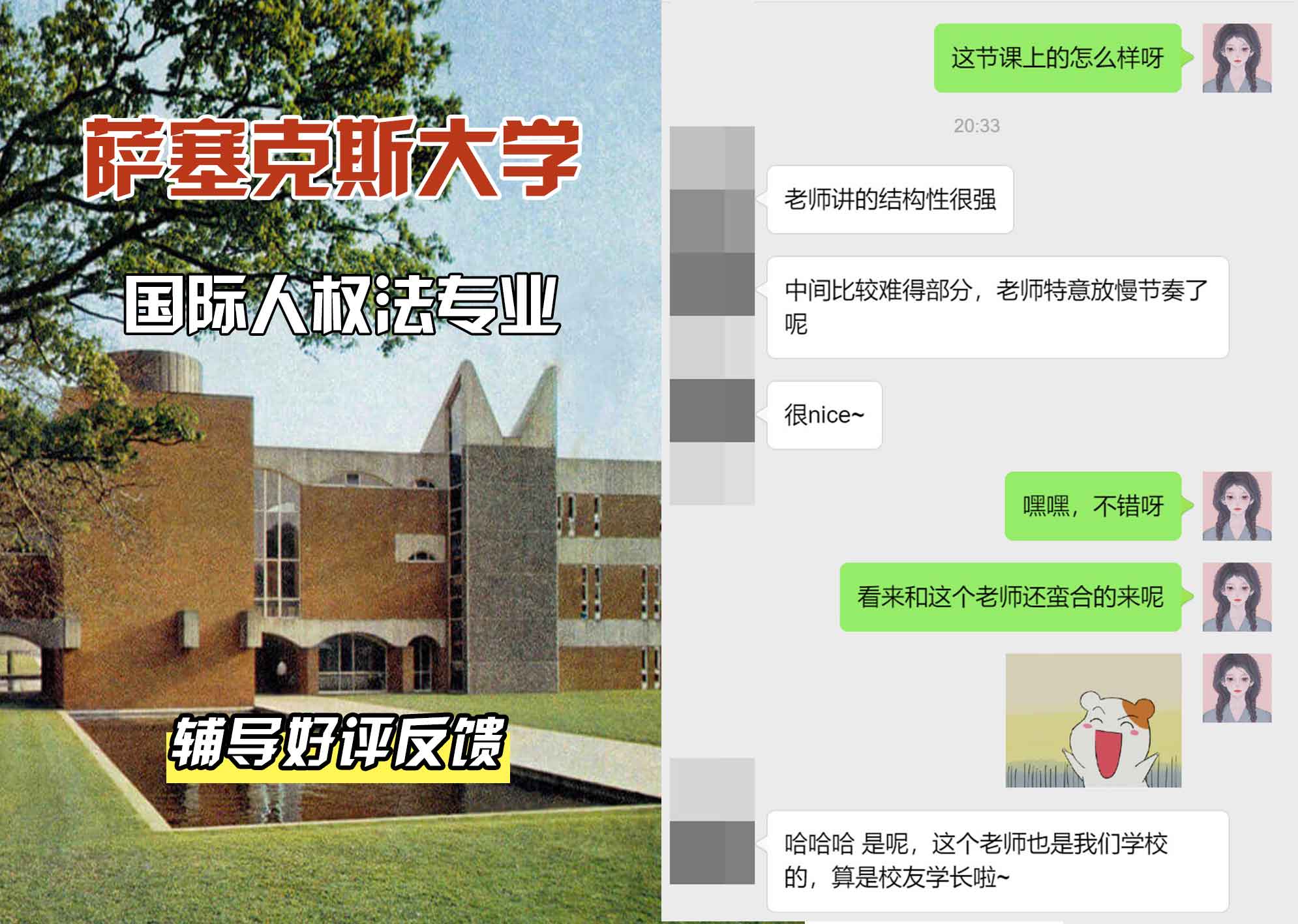 Sussex萨塞克斯大学国际人权法辅导好评反馈