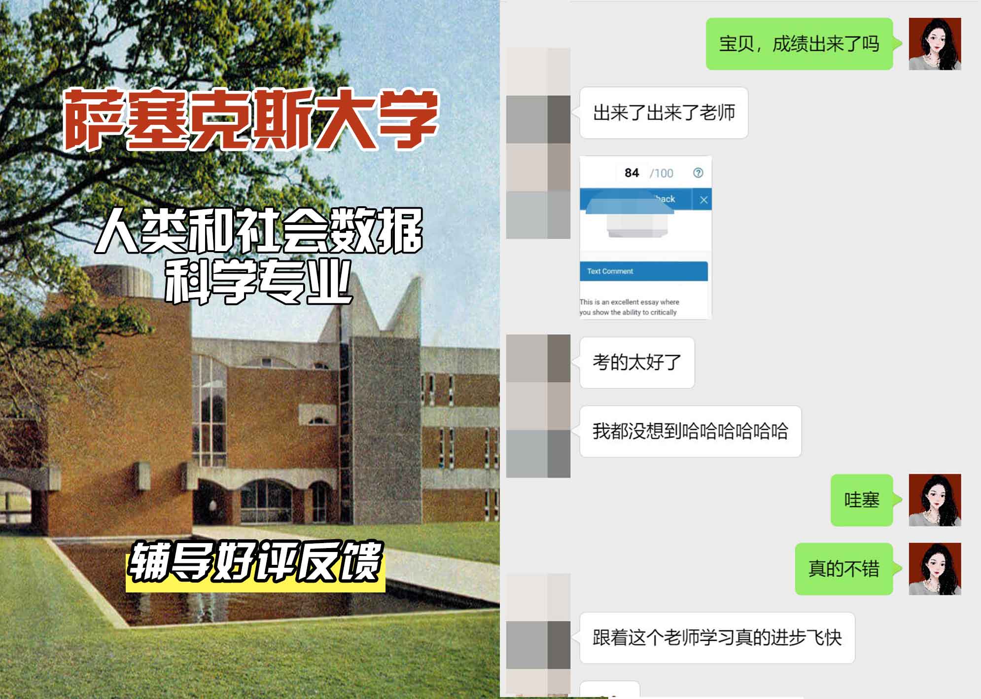 Sussex萨塞克斯大学人类和社会数据科学辅导好评反馈