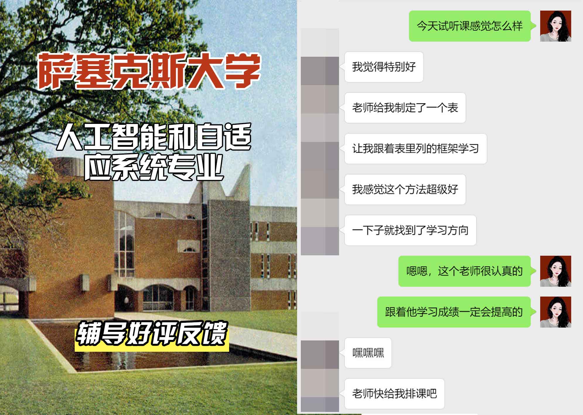 Sussex萨塞克斯大学人工智能和自适应系统辅导好评反馈