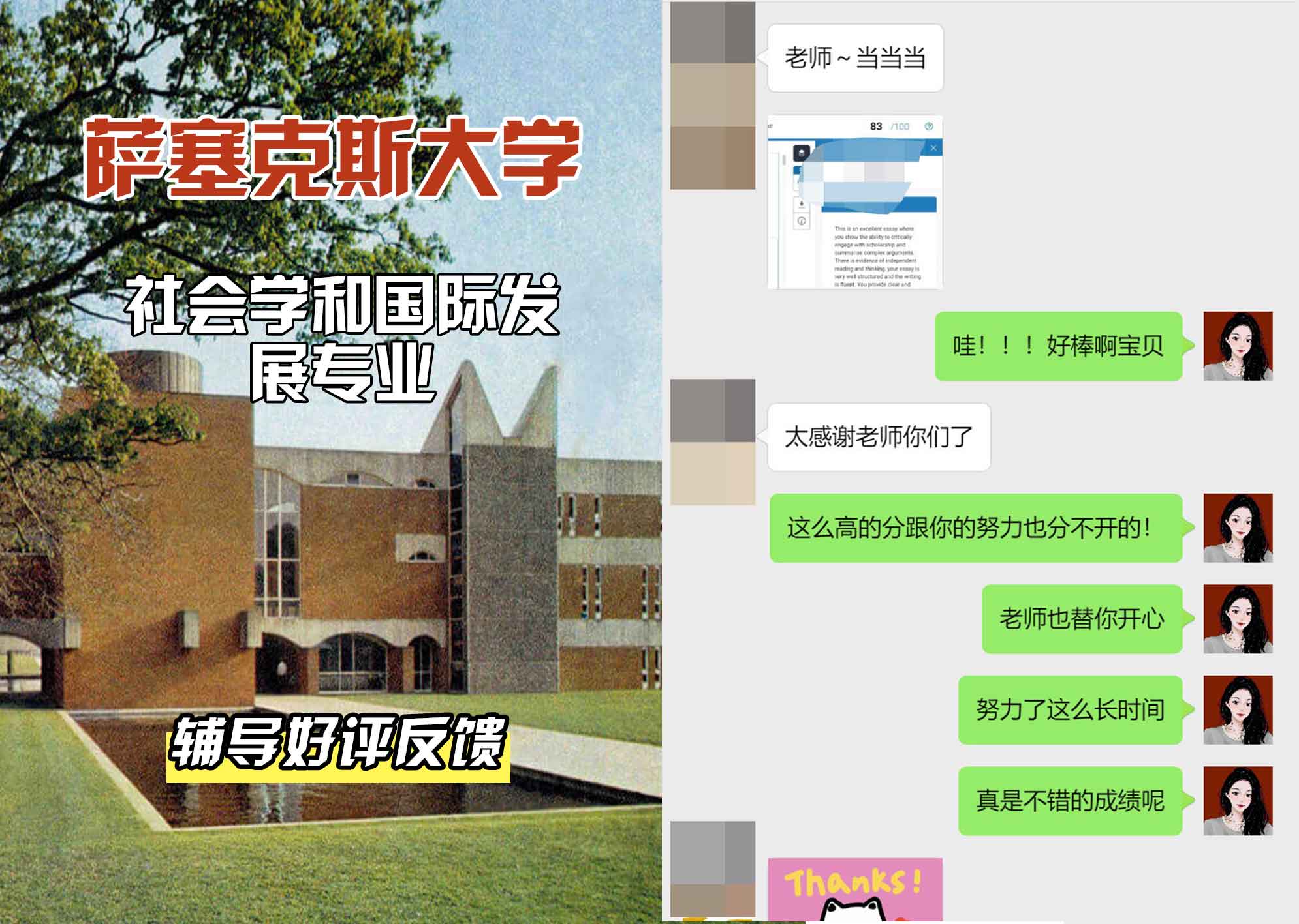 Sussex萨塞克斯大学社会学和国际发展辅导好评反馈