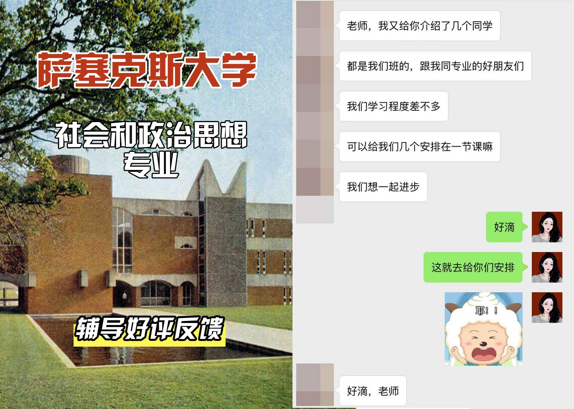 Sussex萨塞克斯大学社会和政治思想辅导好评反馈