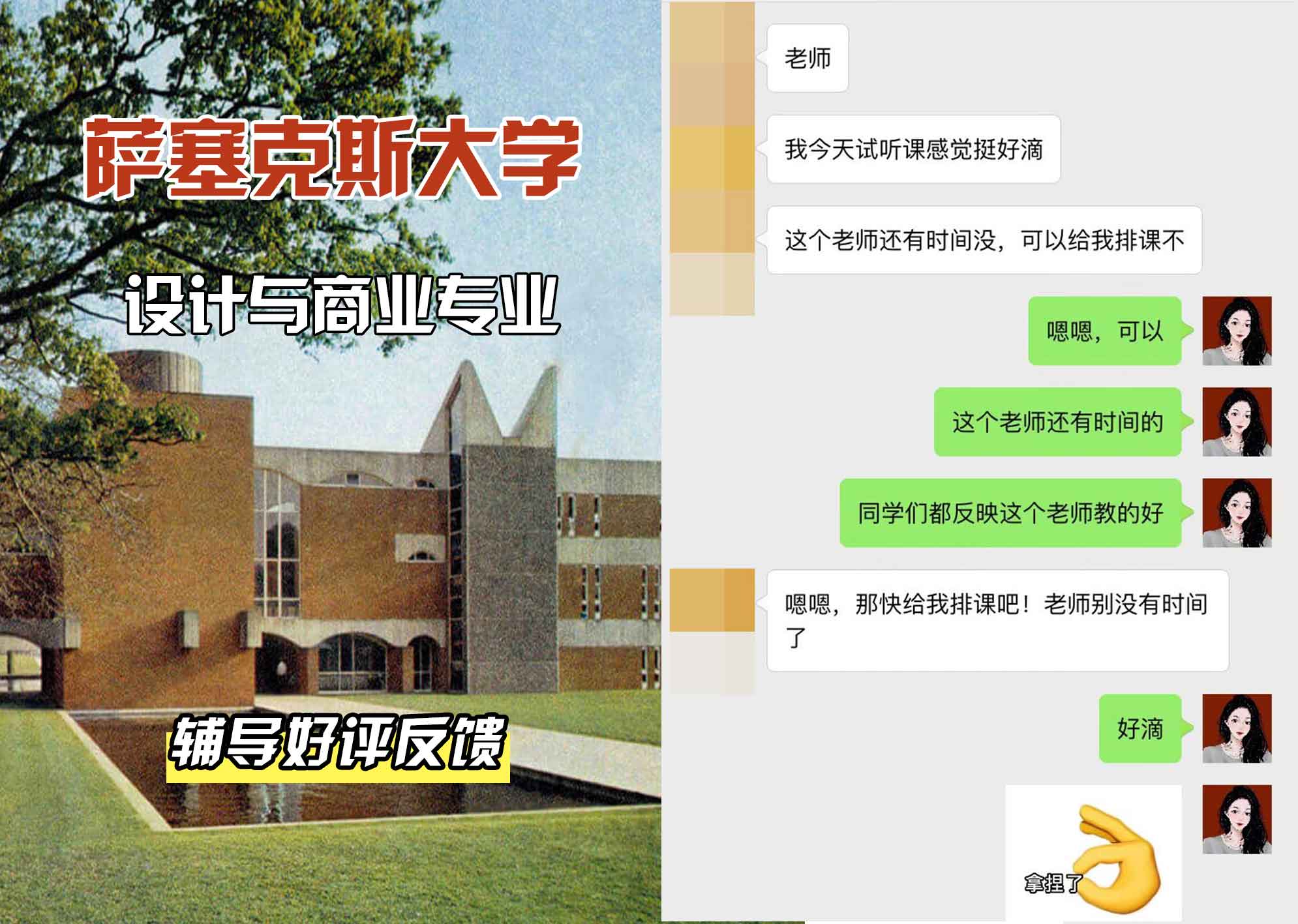 Sussex萨塞克斯大学设计与商业辅导好评反馈