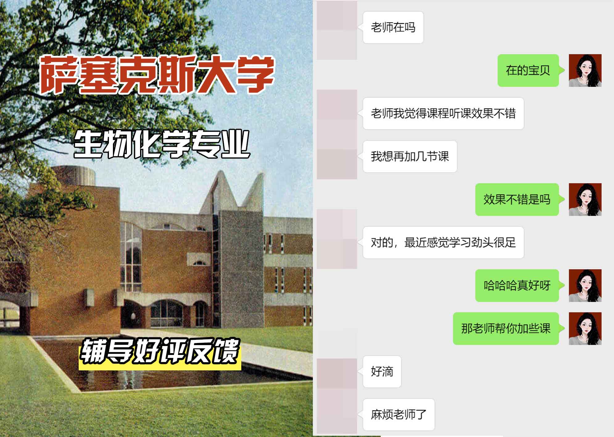 Sussex萨塞克斯大学生物化学辅导好评反馈