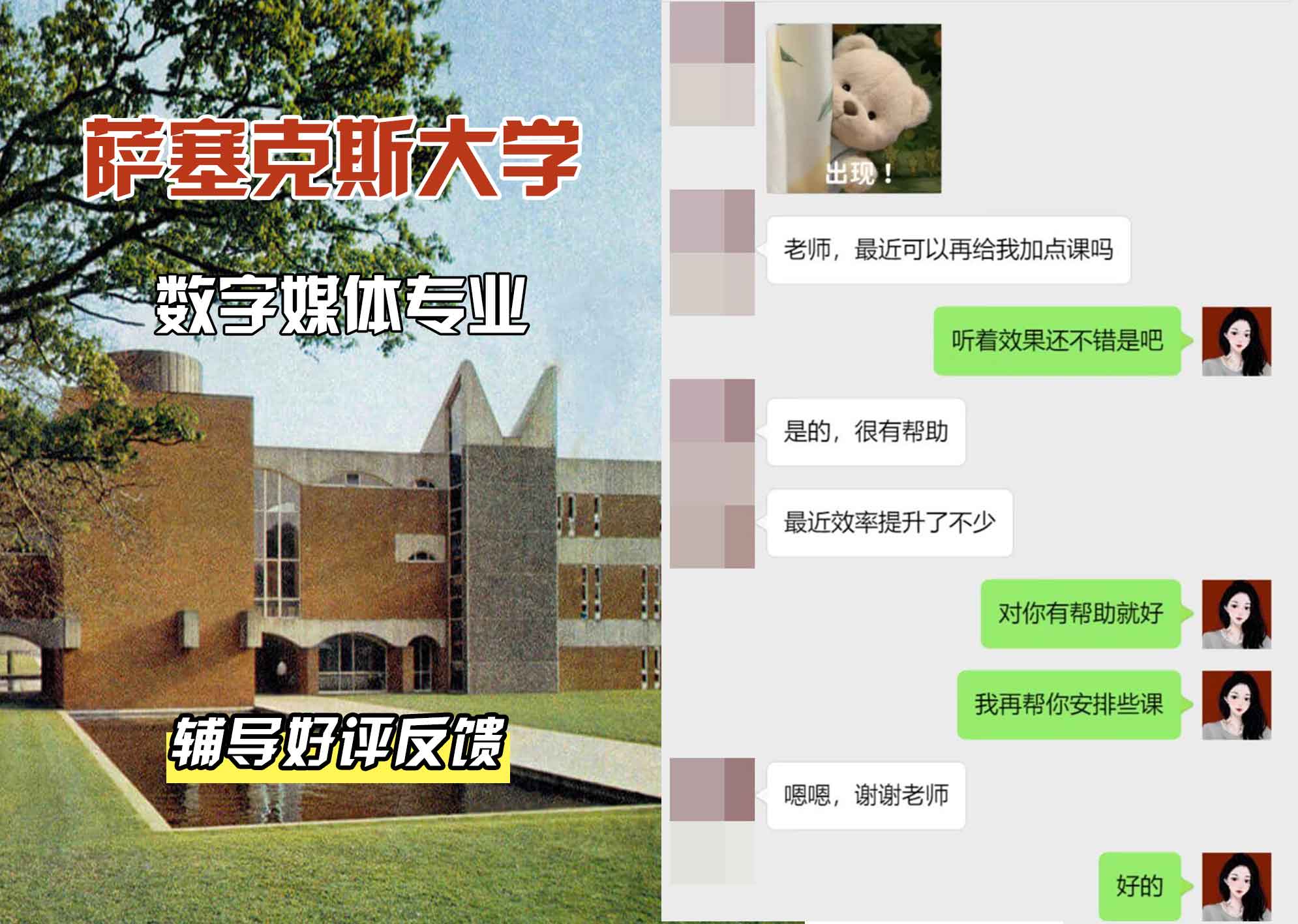 Sussex萨塞克斯大学数字媒体辅导好评反馈