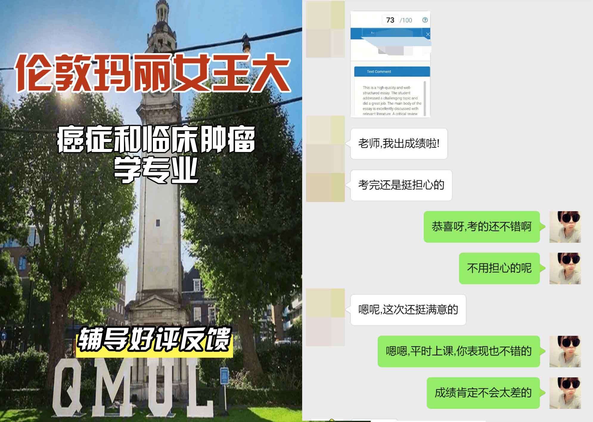 QM女王大学癌症和临床肿瘤学辅导好评反馈