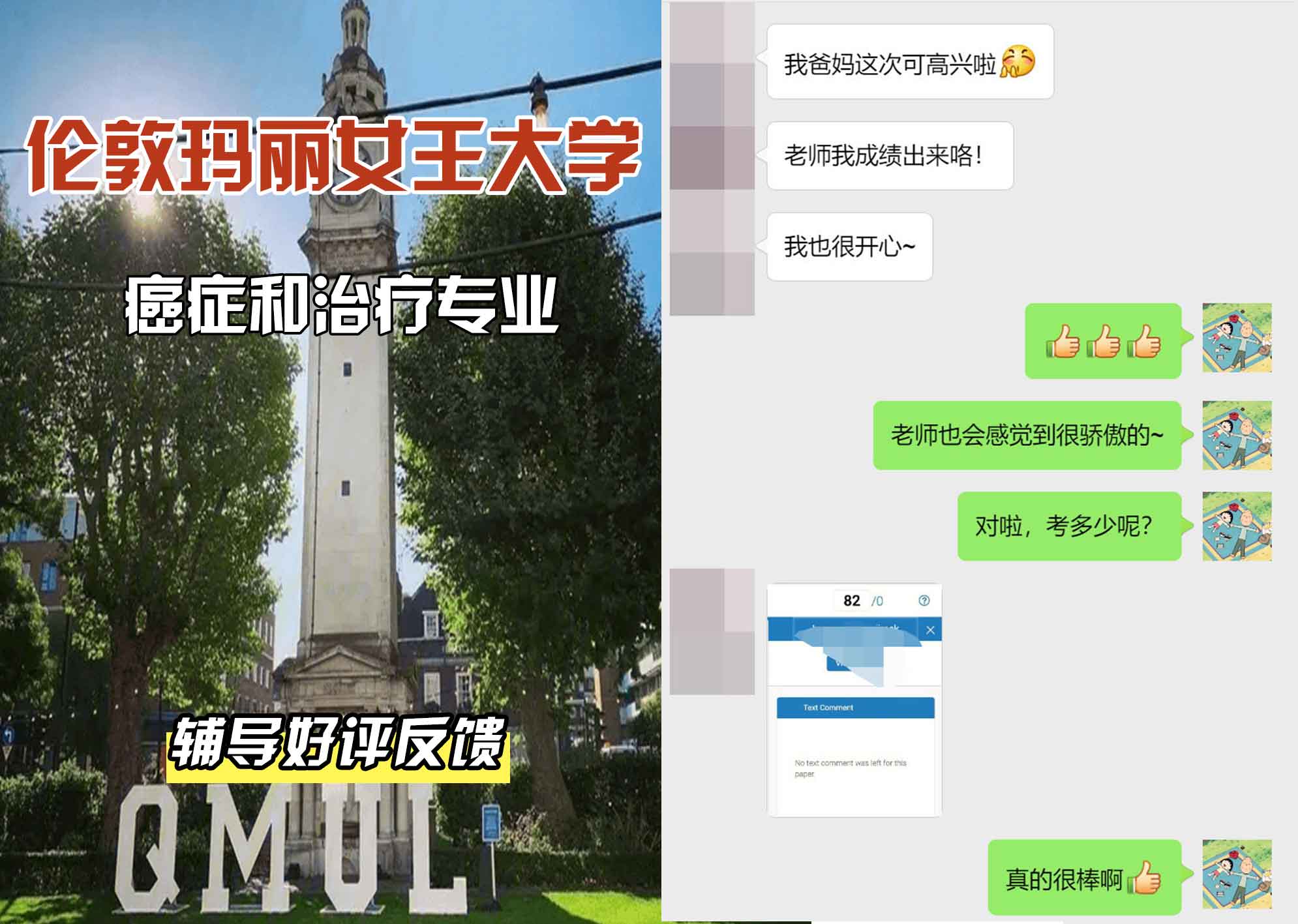 QM女王大学癌症和治疗学辅导好评反馈