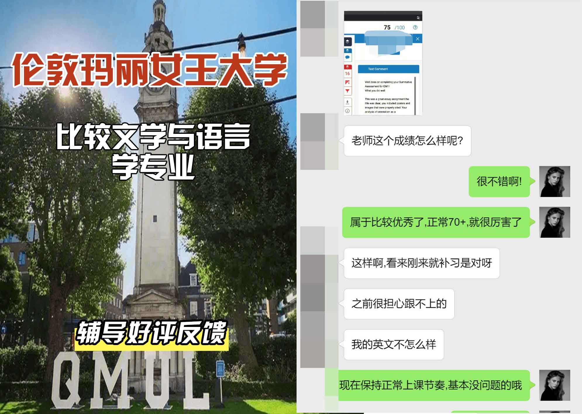 QM女王大学比较文学与语言学辅导好评反馈