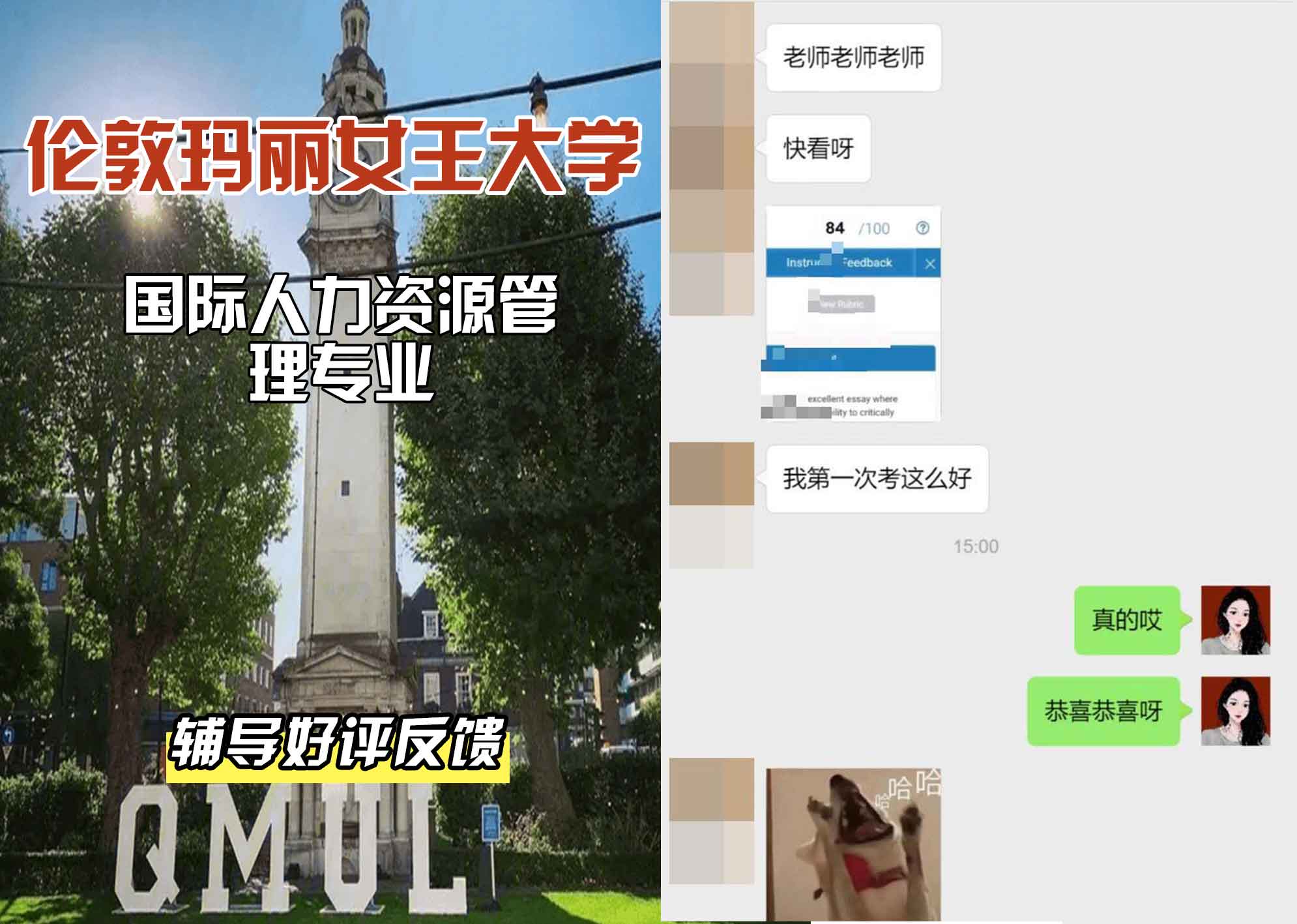 QM女王大学国际人力资源管理辅导好评反馈