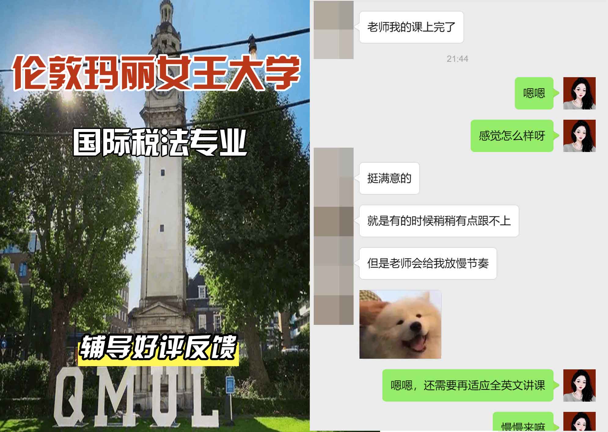 QM女王大学国际税法辅导好评反馈
