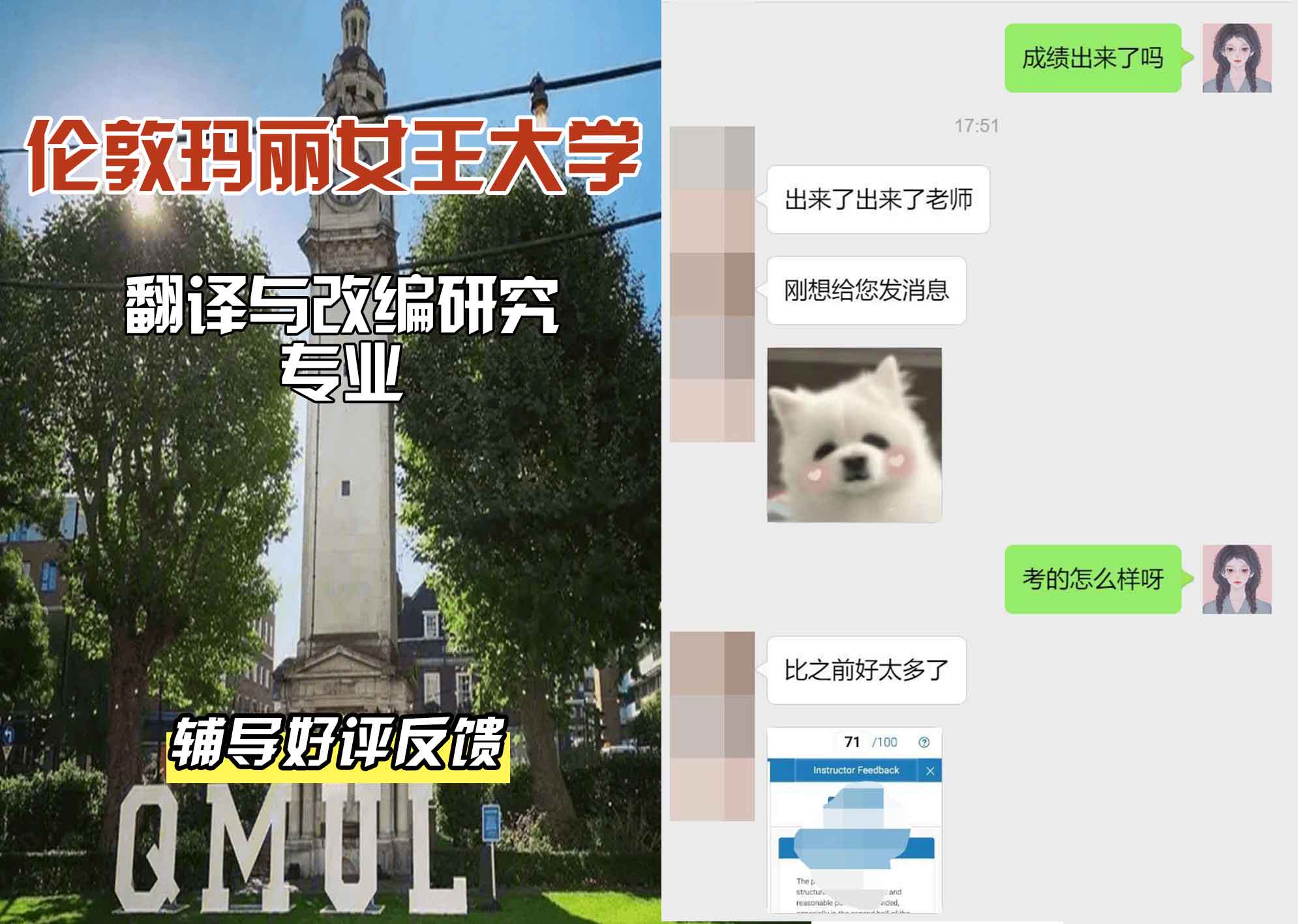 QM女王大学翻译与改编研究辅导好评反馈