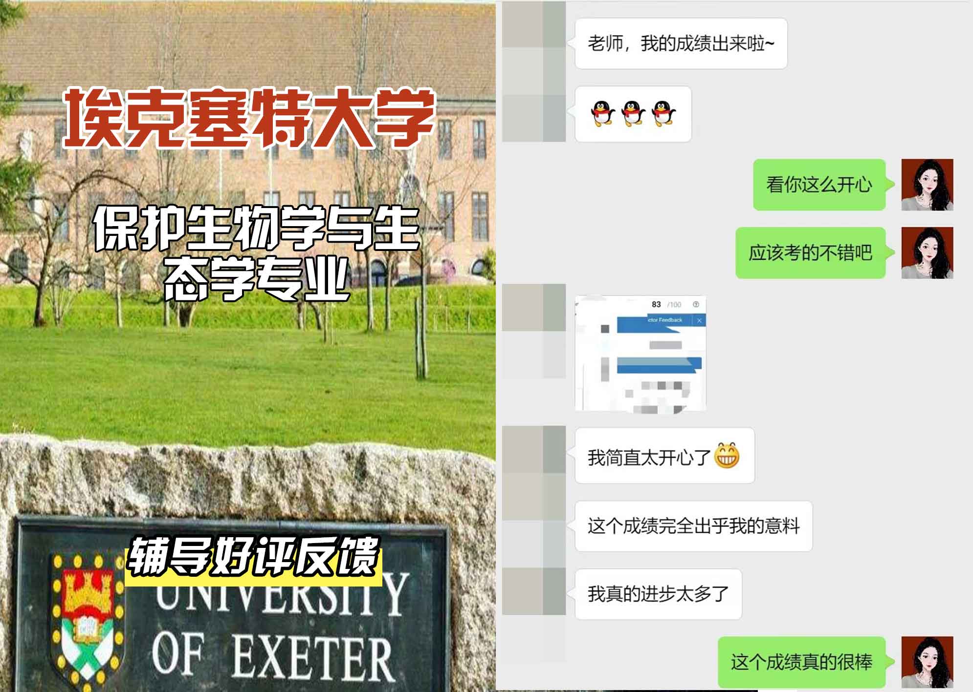 埃大埃克塞特大学保护生物学与生态学辅导好评反馈