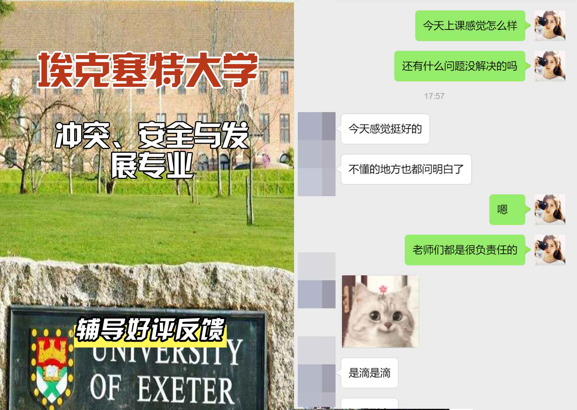 埃大埃克塞特大学冲突、安全与发展辅导好评反馈