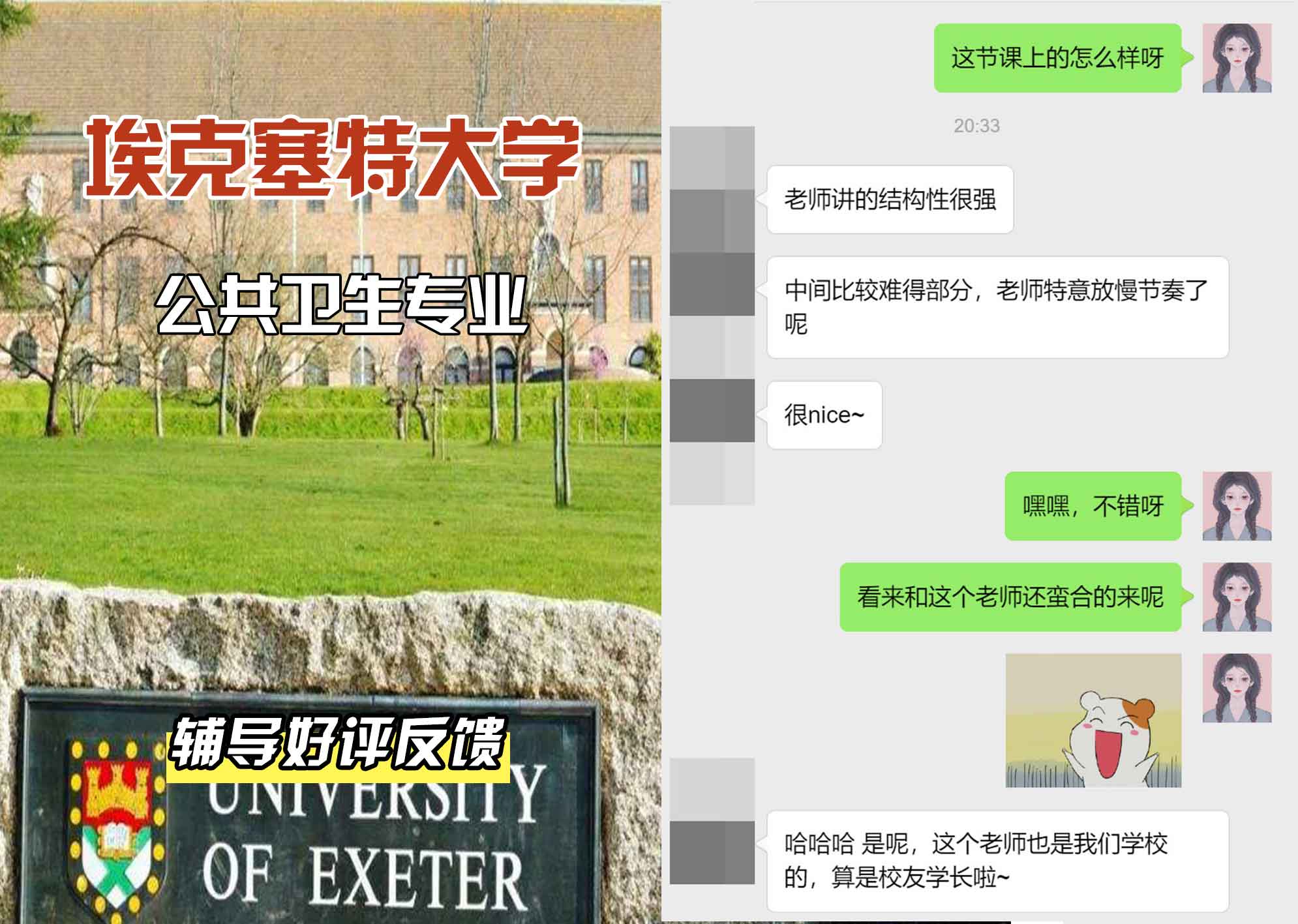 埃大埃克塞特大学公共卫生辅导好评反馈