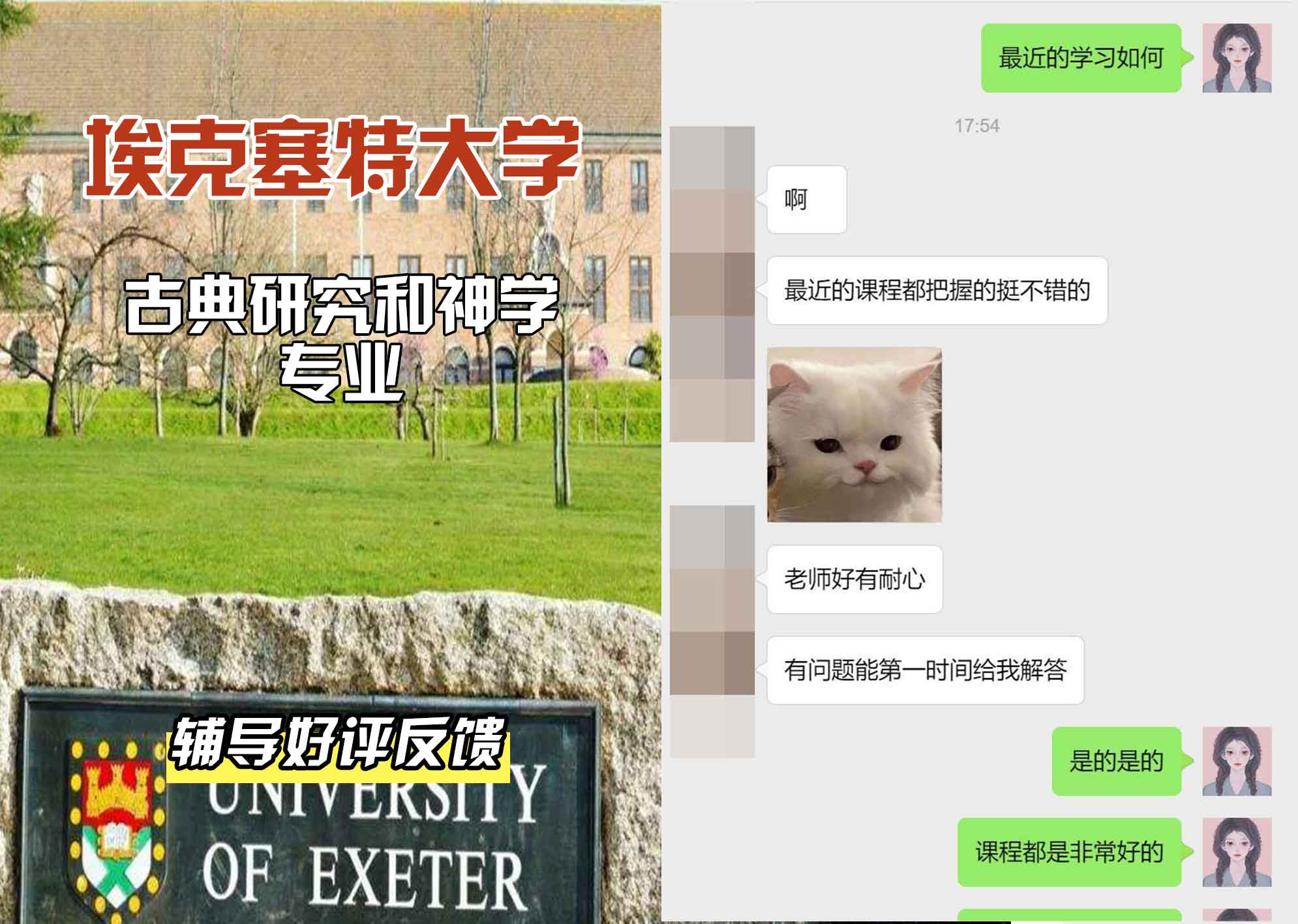 埃大埃克塞特大学古典研究和神学辅导好评反馈