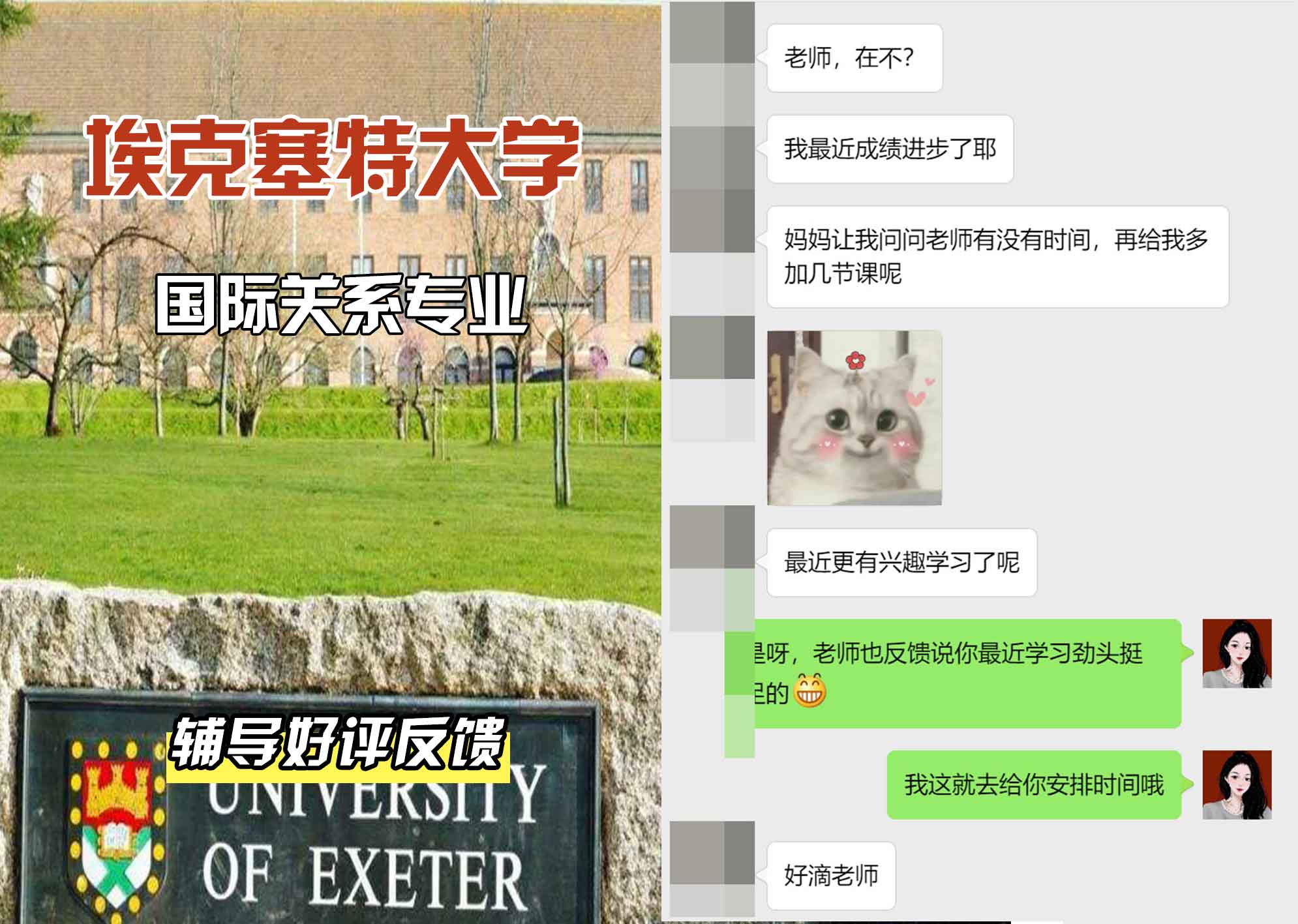 埃大埃克塞特大学国际关系辅导好评反馈