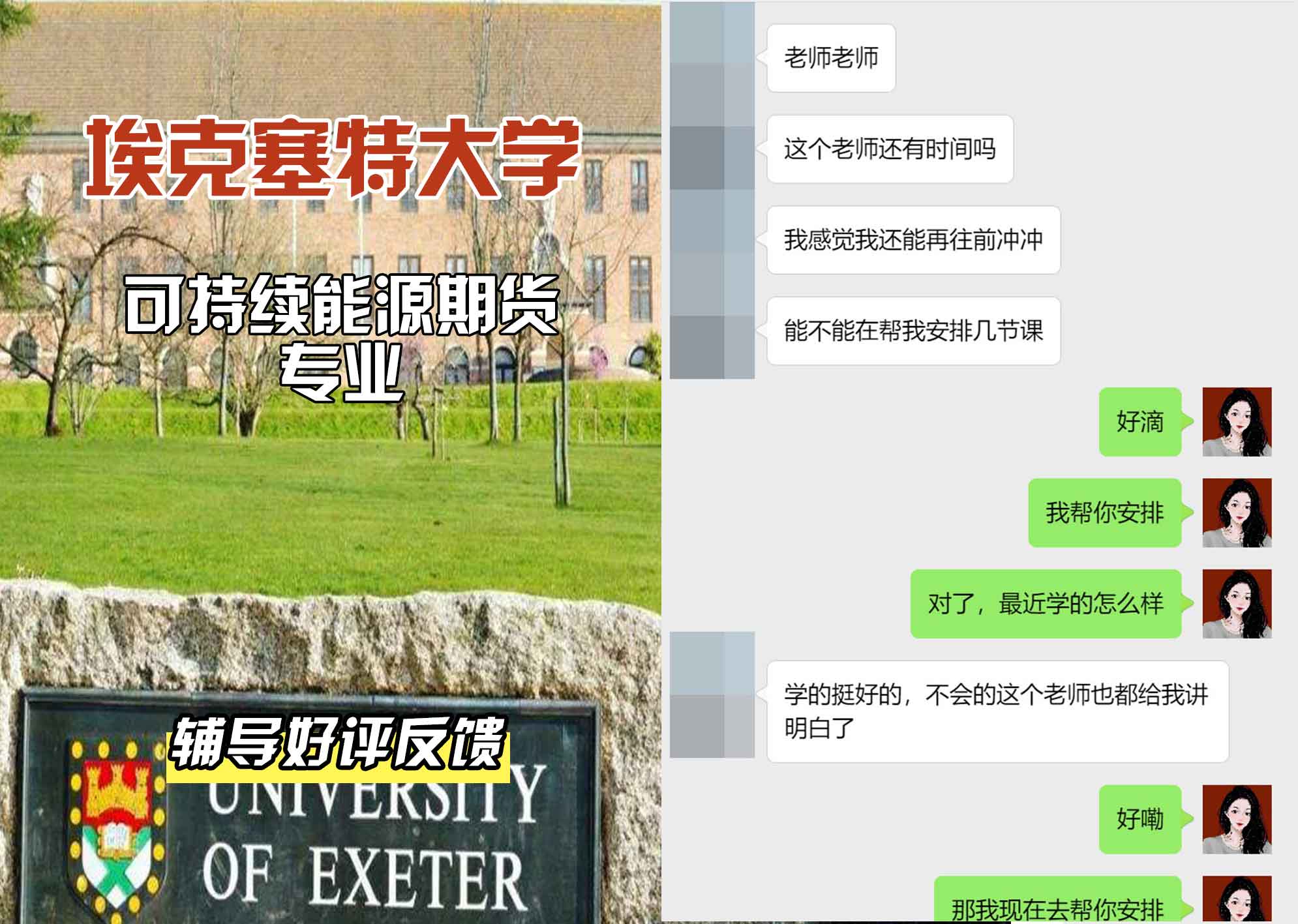 埃大埃克塞特大学可持续能源期货辅导好评反馈