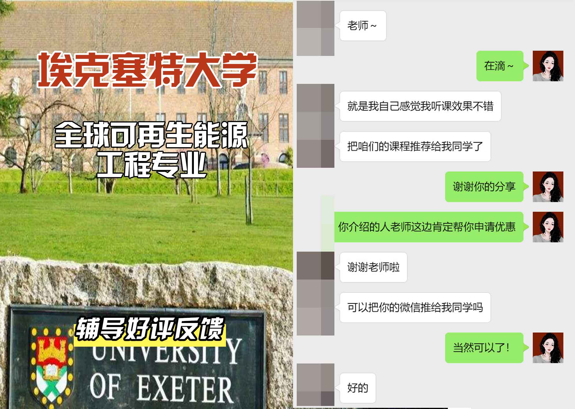 埃大埃克塞特大学全球可再生能源工程辅导好评反馈