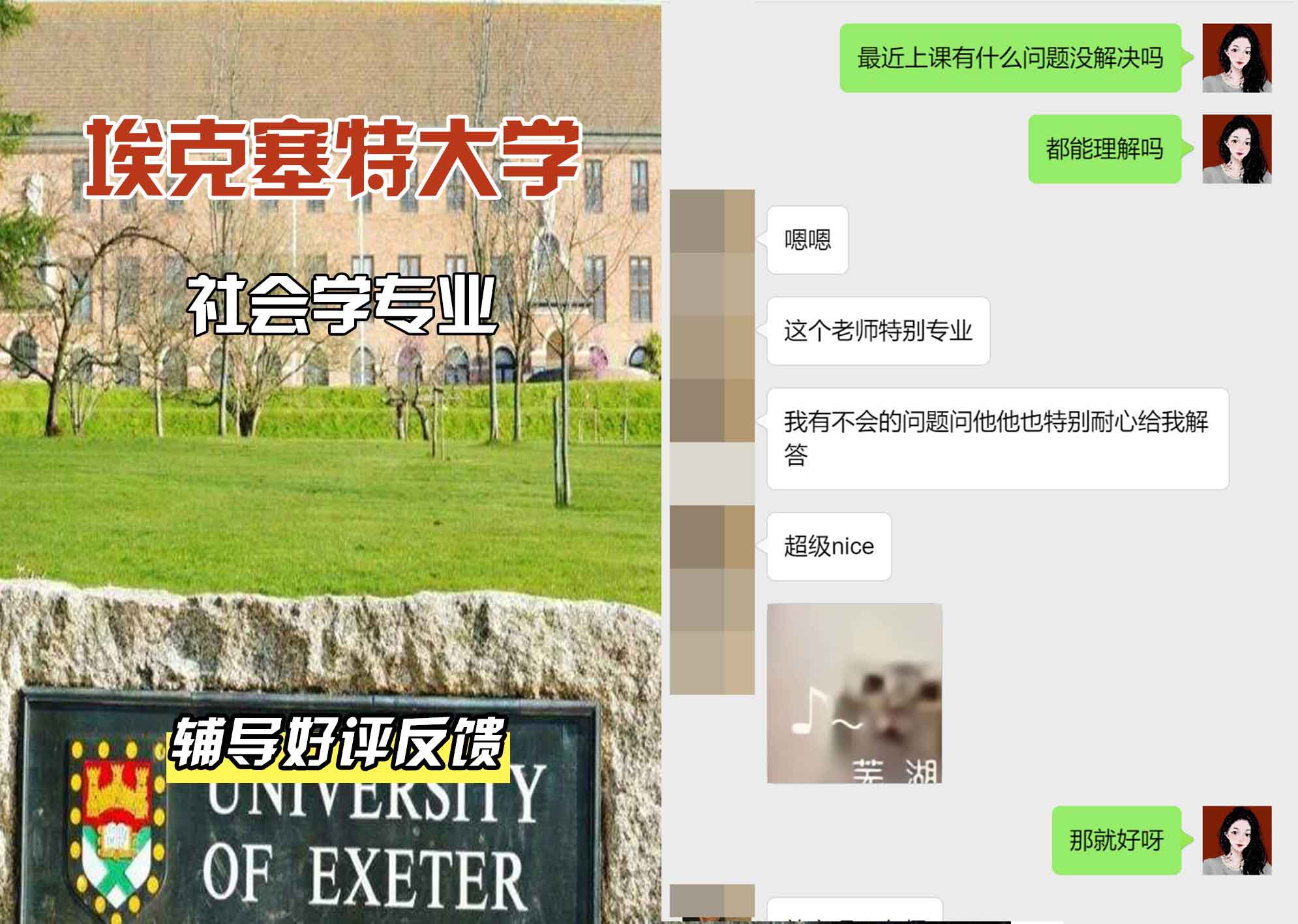 埃大埃克塞特大学社会学辅导好评反馈
