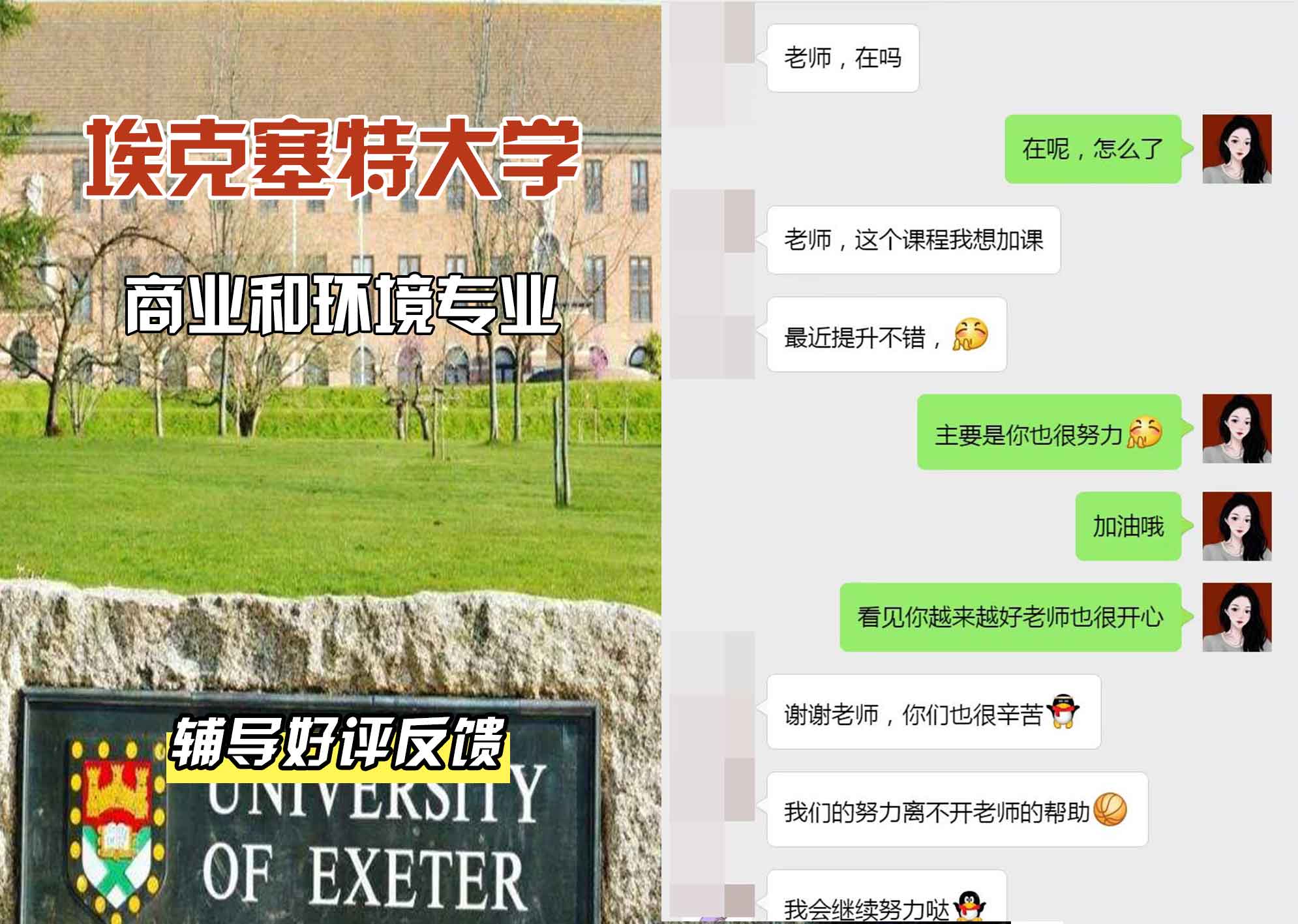 埃大埃克塞特大学商业和环境辅导好评反馈