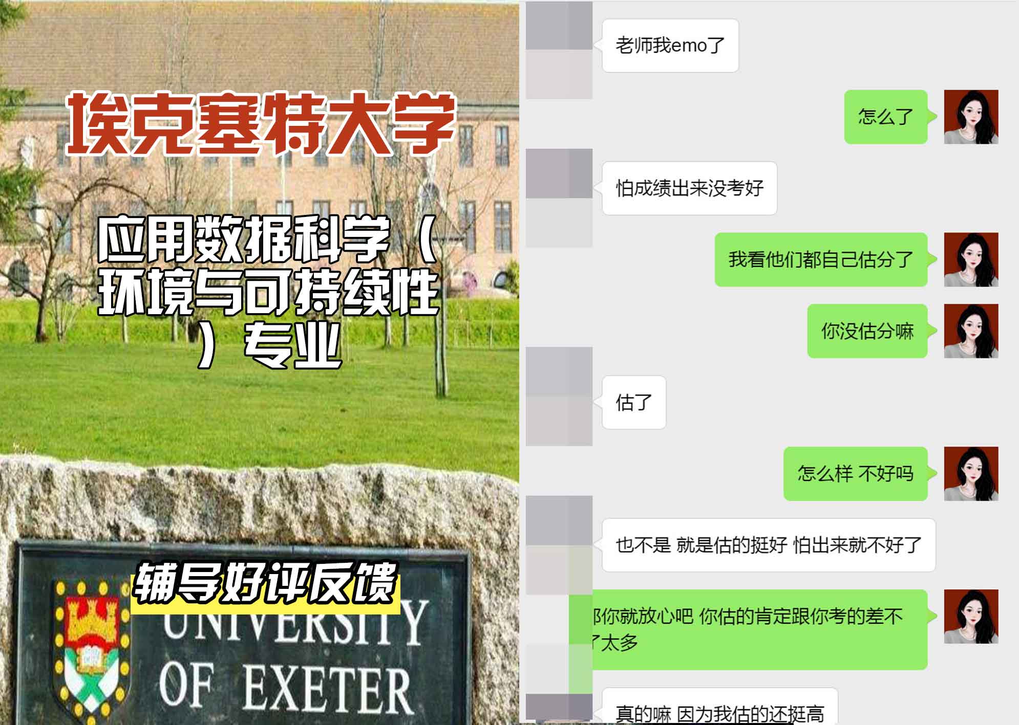 埃大埃克塞特大学应用数据科学（环境与可持续性）辅导好评反馈
