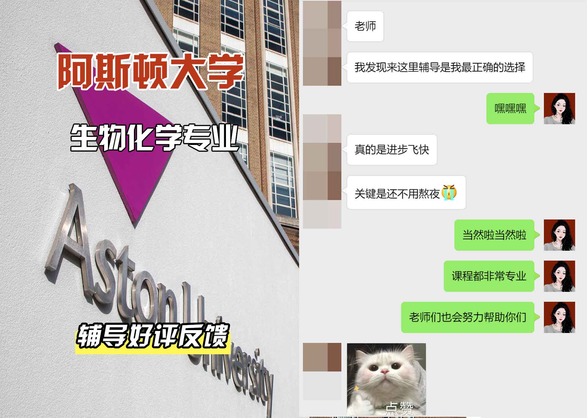 Aston阿斯顿大学生物化学辅导好评反馈
