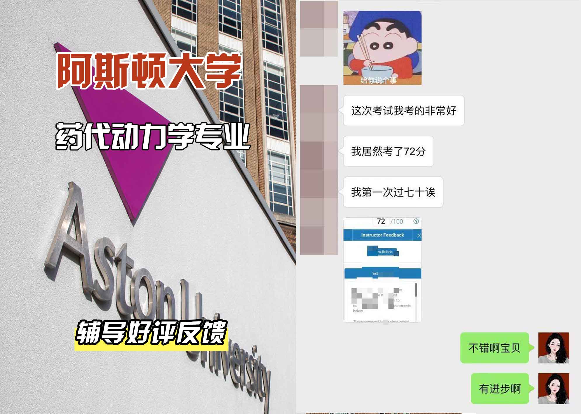 Aston阿斯顿大学药代动力学辅导好评反馈