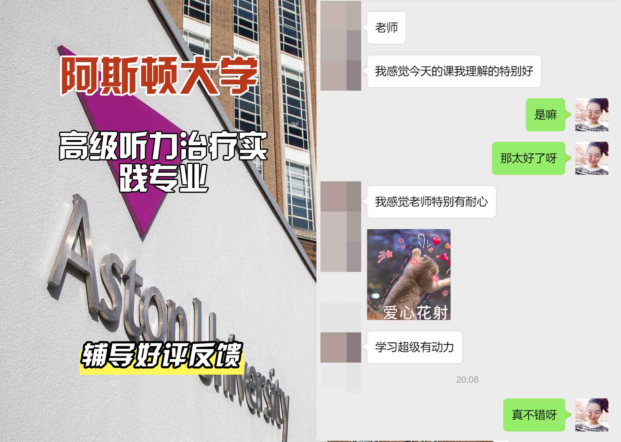 Aston阿斯顿大学高级听力治疗实践辅导好评反馈