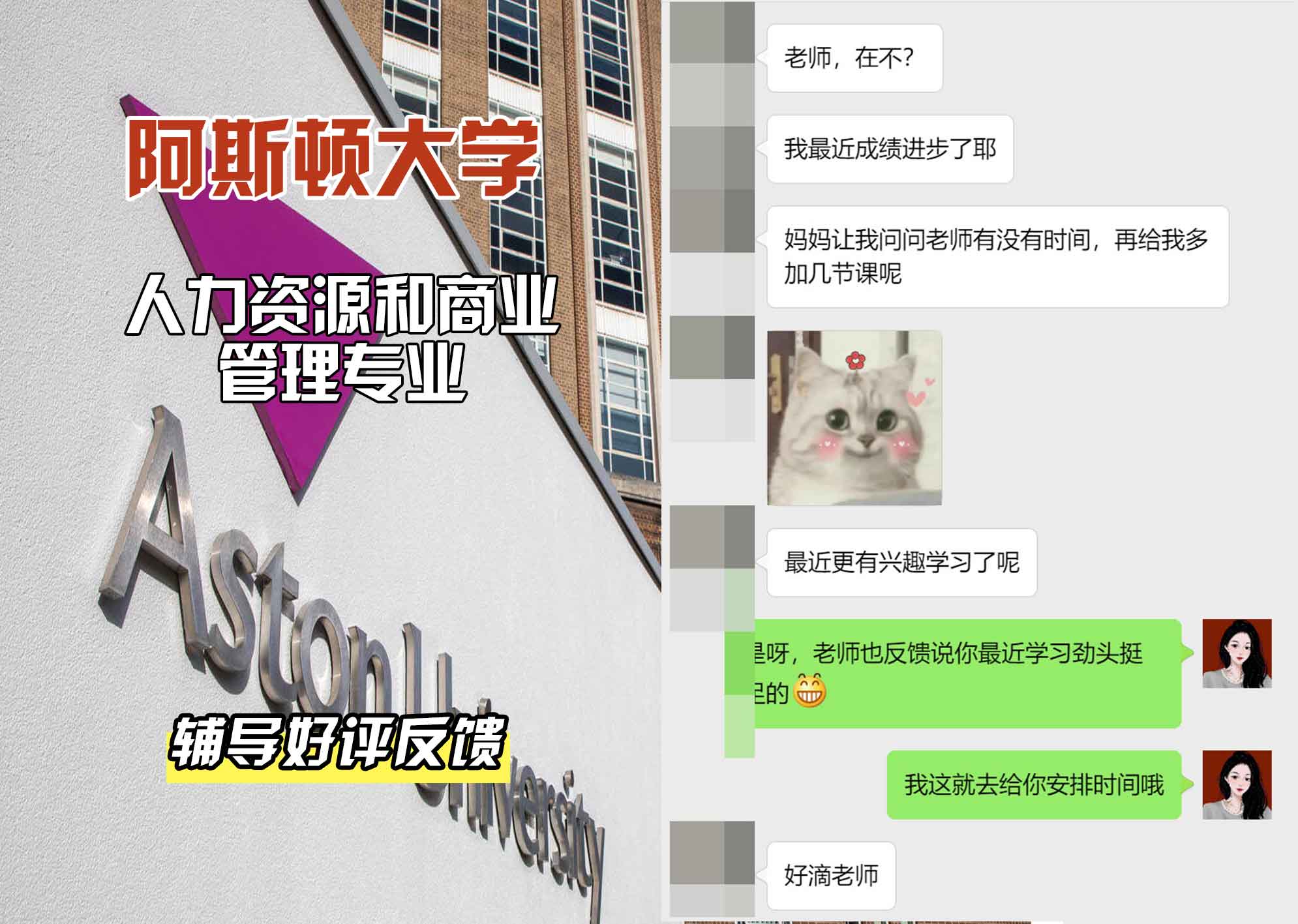 Aston阿斯顿大学人力资源和商业管理辅导好评反馈