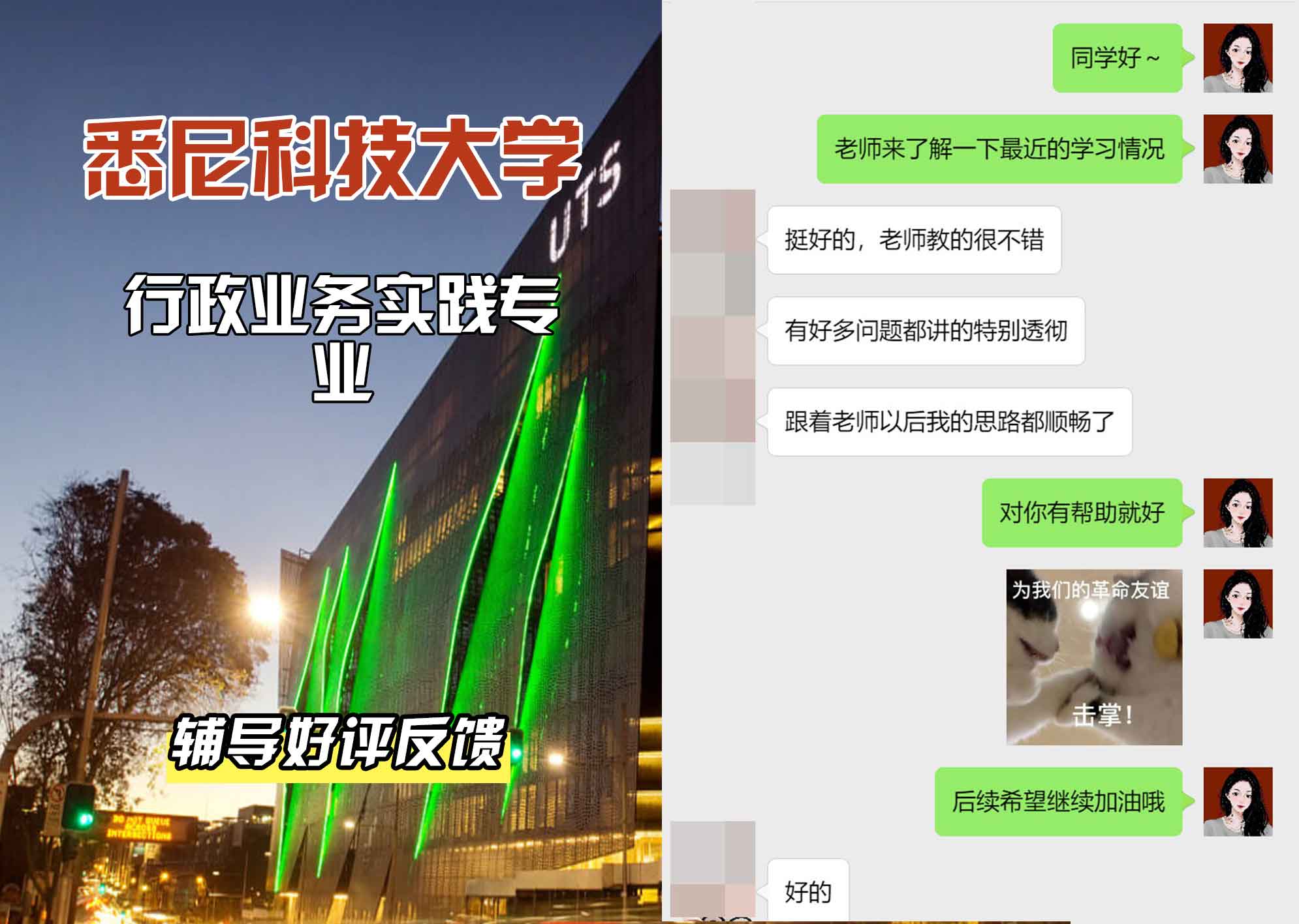 悉尼科技大学UTS行政业务实践辅导好评反馈