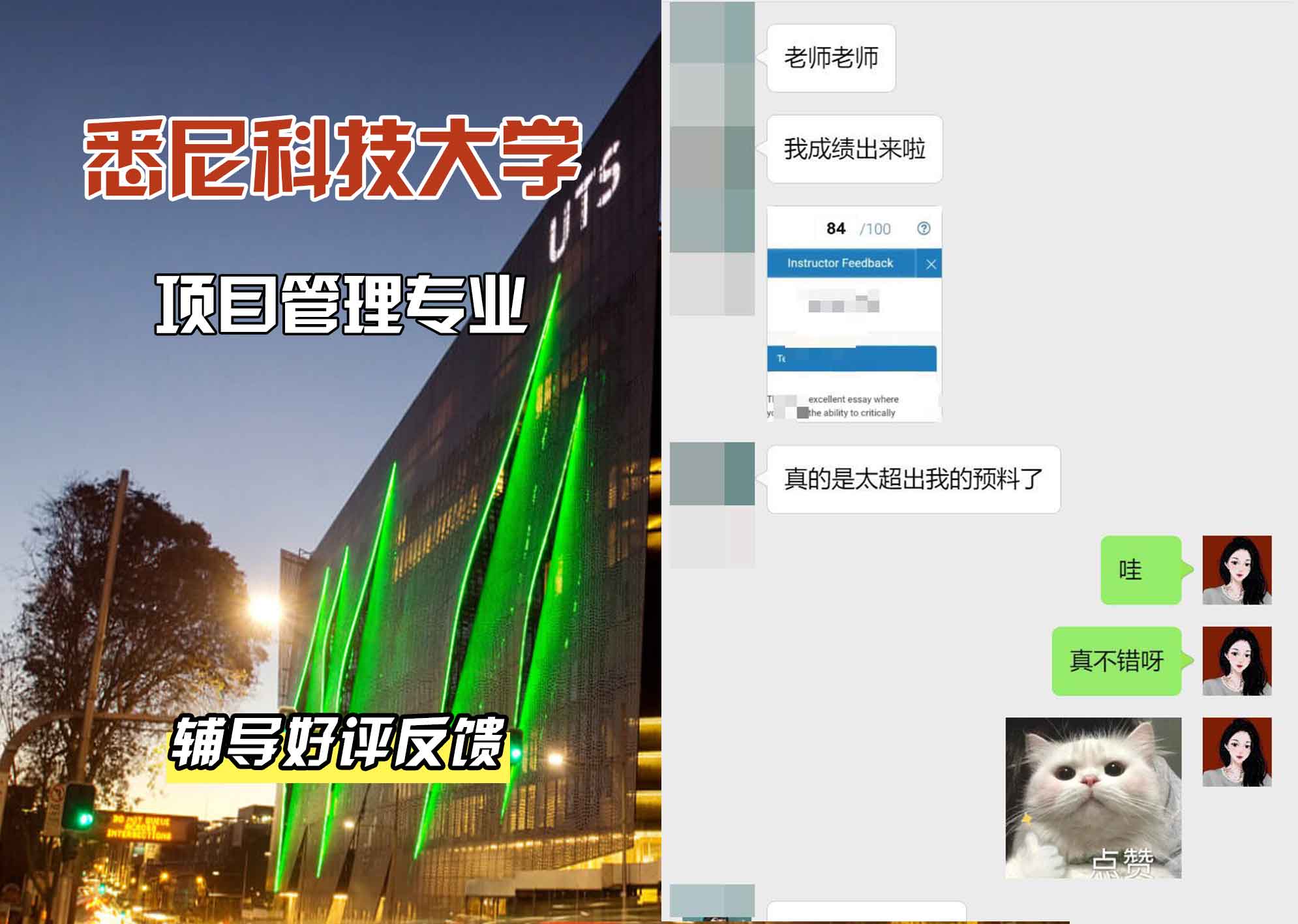 悉尼科技大学UTS项目管理辅导好评反馈