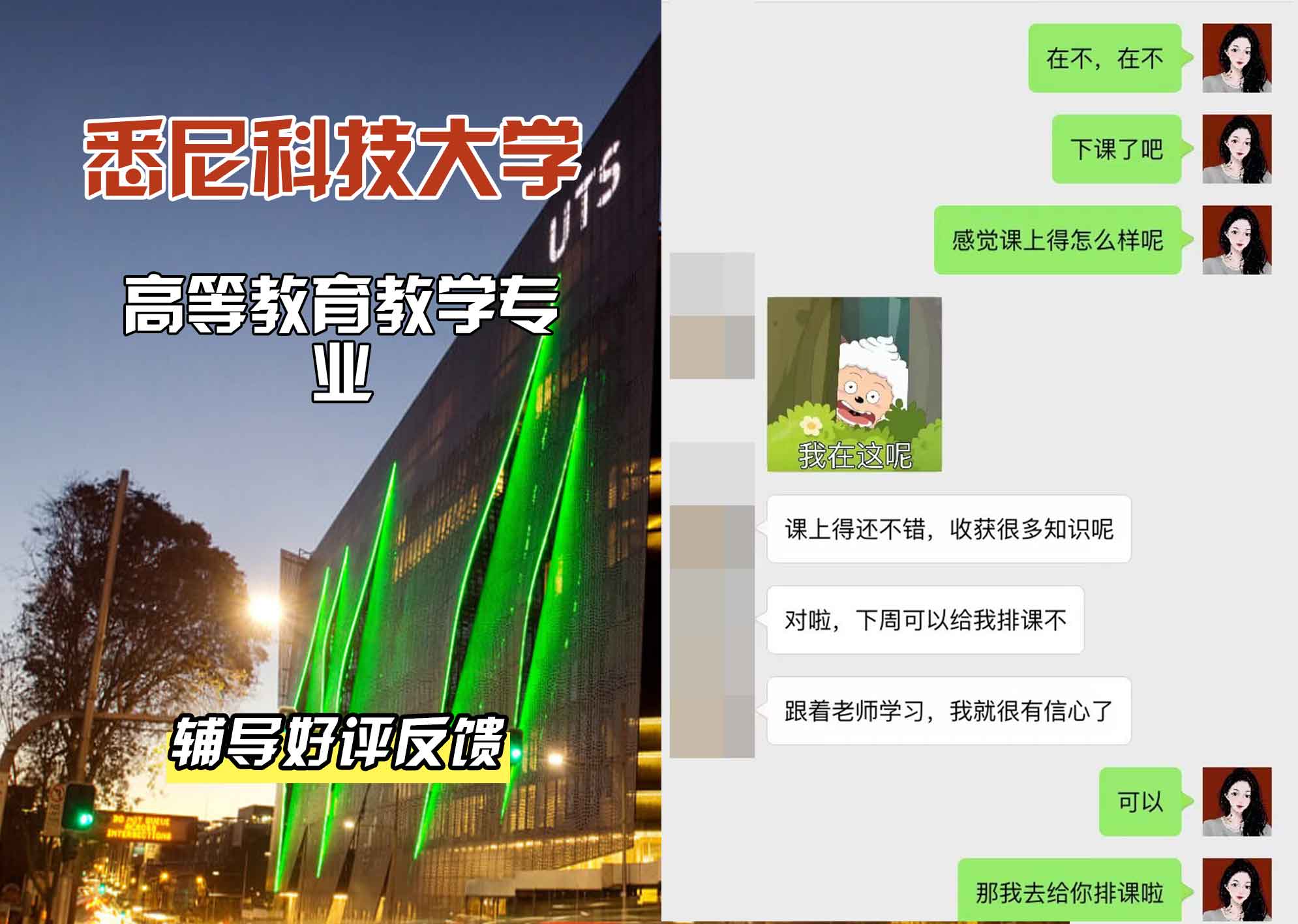 悉尼科技大学UTS高等教育教学辅导好评反馈