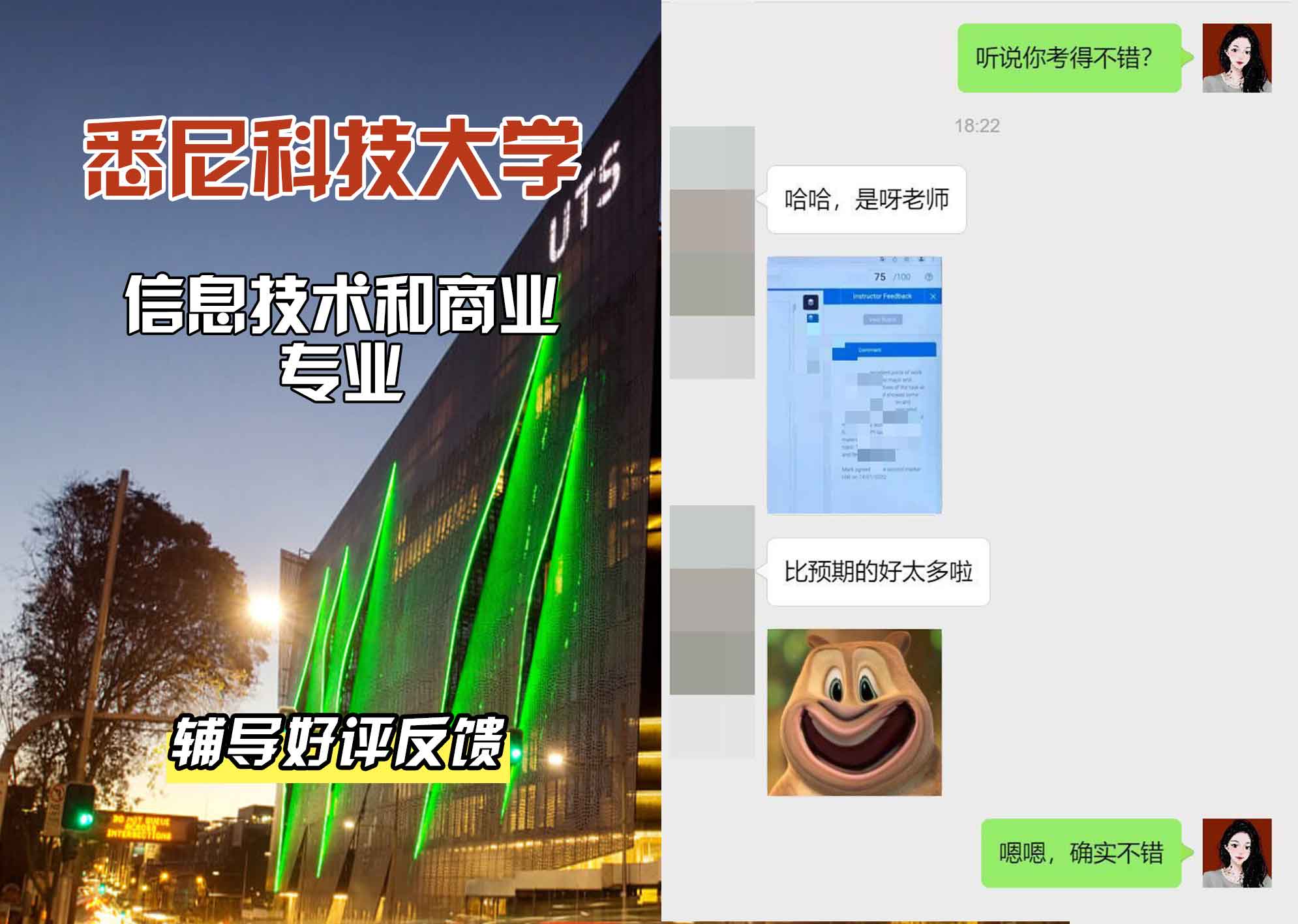 悉尼科技大学UTS信息技术和商业辅导好评反馈
