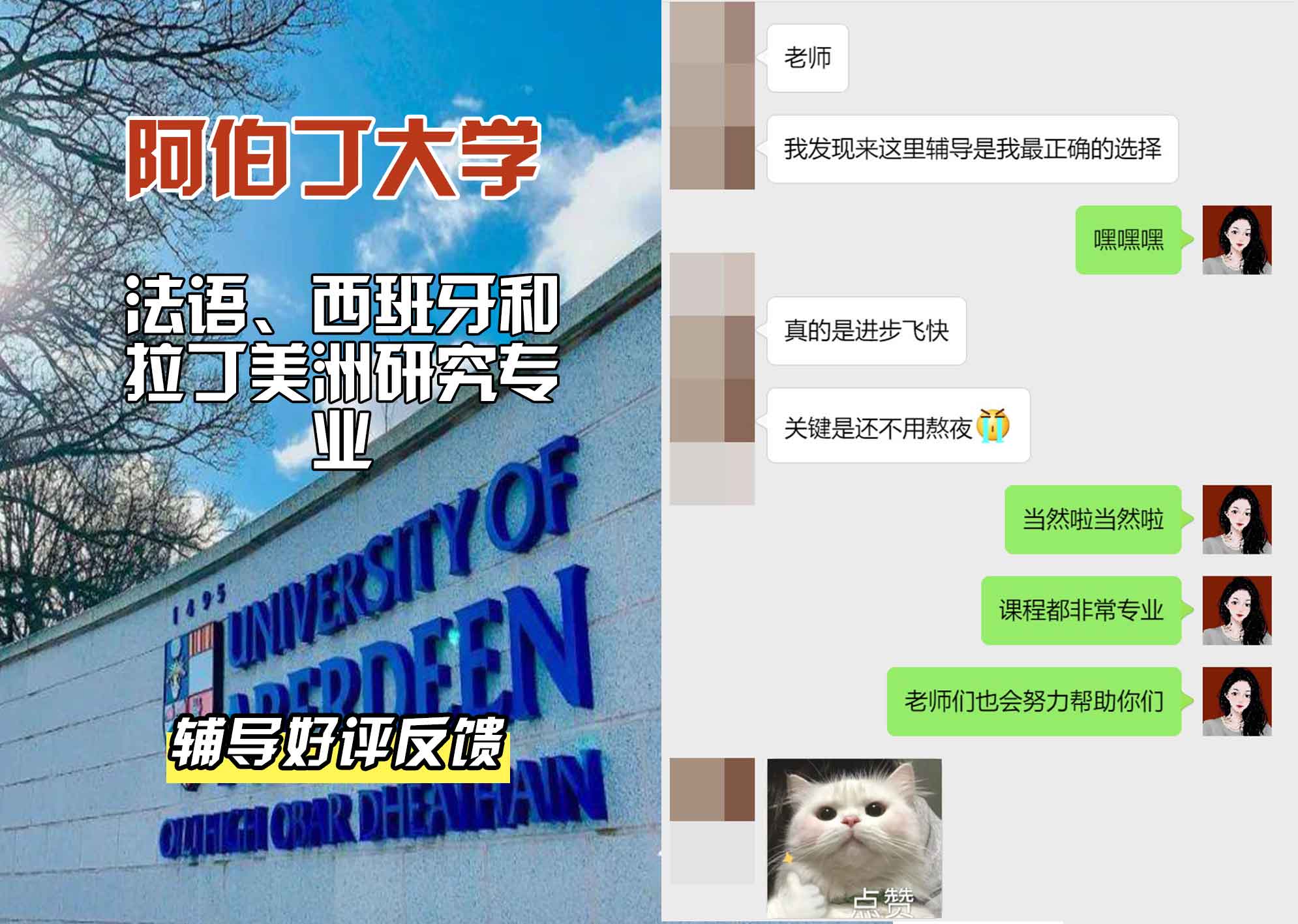 阿伯丁大学ABDN法语、西班牙和拉丁美洲研究辅导好评反馈