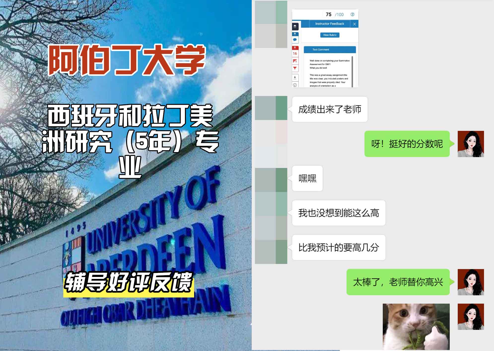 阿伯丁大学ABDN西班牙和拉丁美洲研究（5年）辅导好评反馈