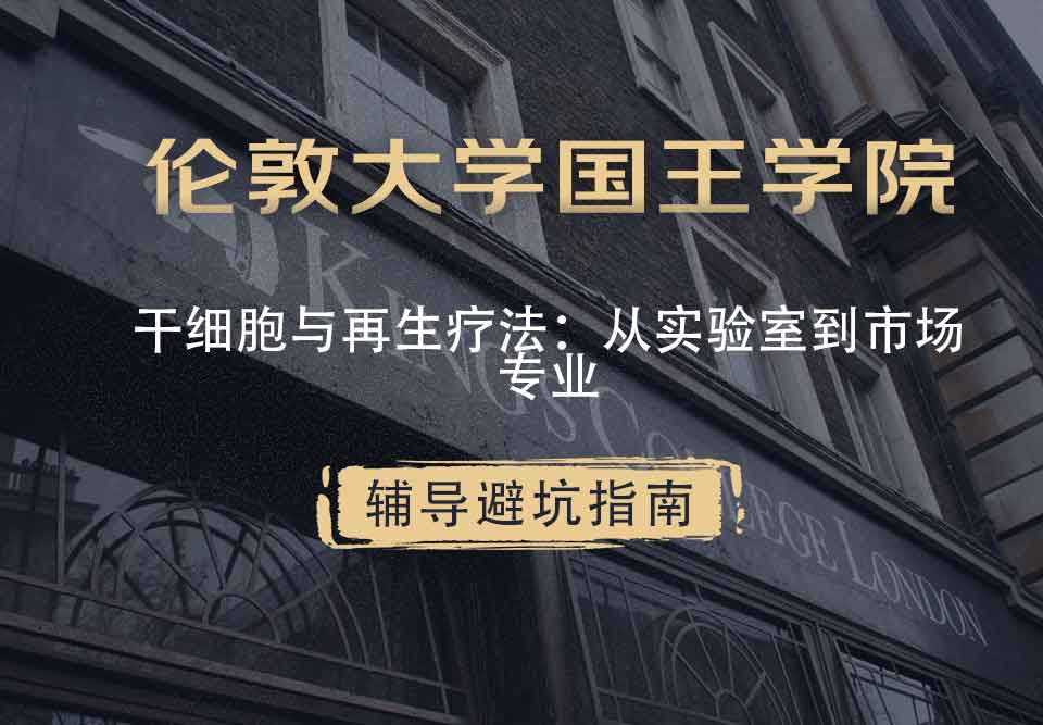 国王学院KCL干细胞与再生疗法：从实验室到市场辅导避坑指南