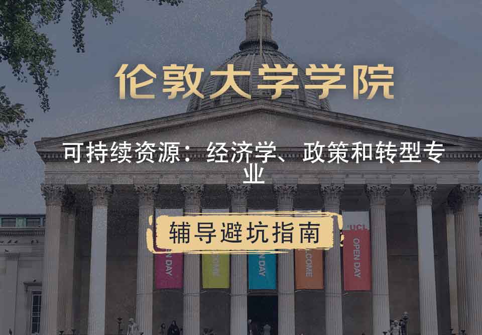 伦敦大学学院UCL可持续资源：经济学、政策和转型辅导避坑指南