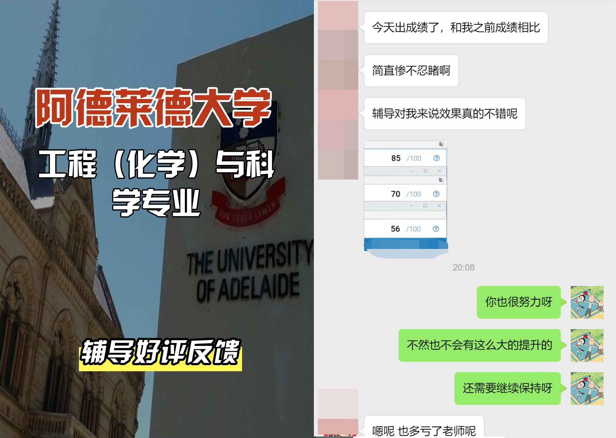 ADELAIDE阿大工程（化学）与科学辅导好评反馈