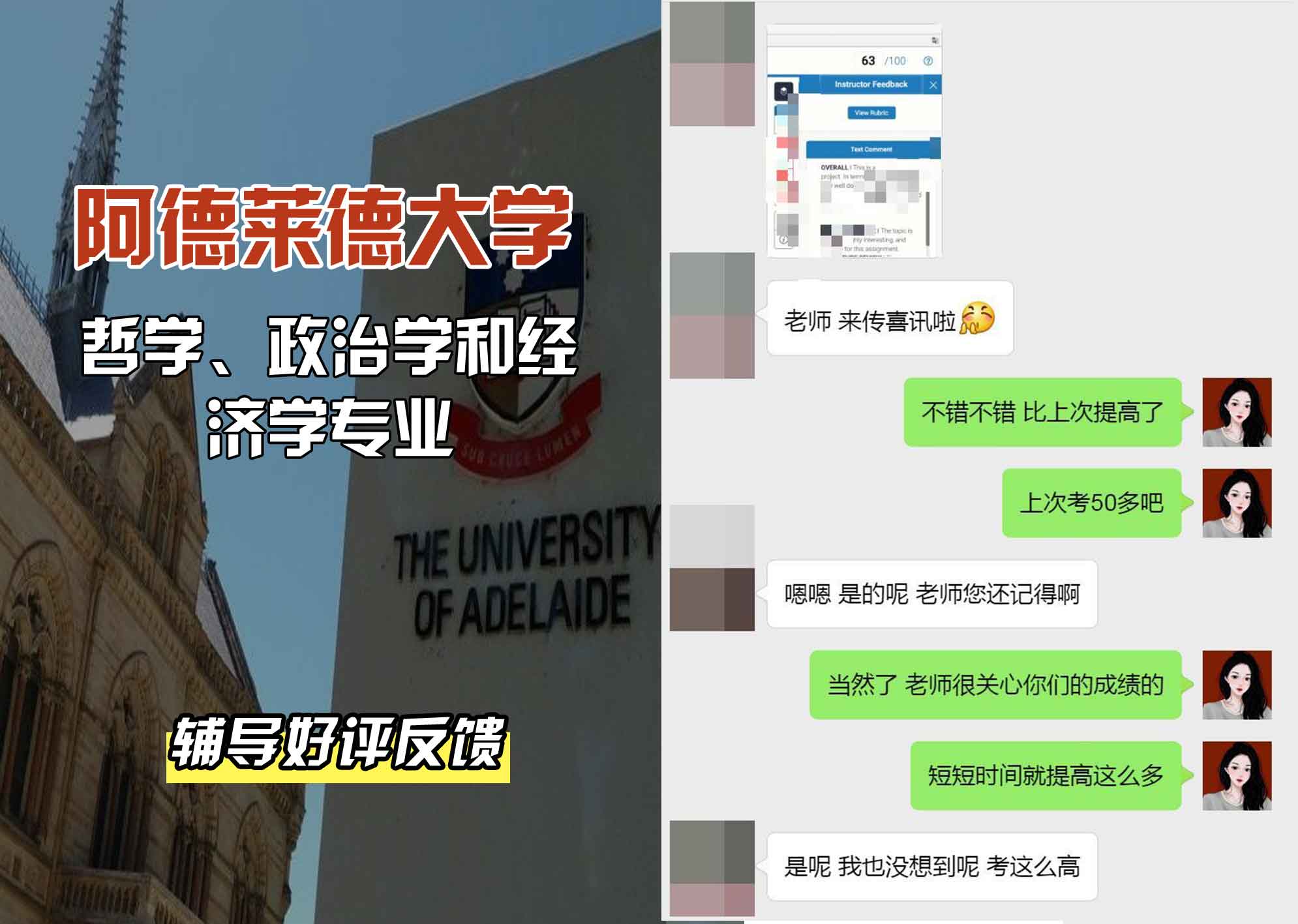 ADELAIDE阿大哲学、政治学和经济学辅导好评反馈