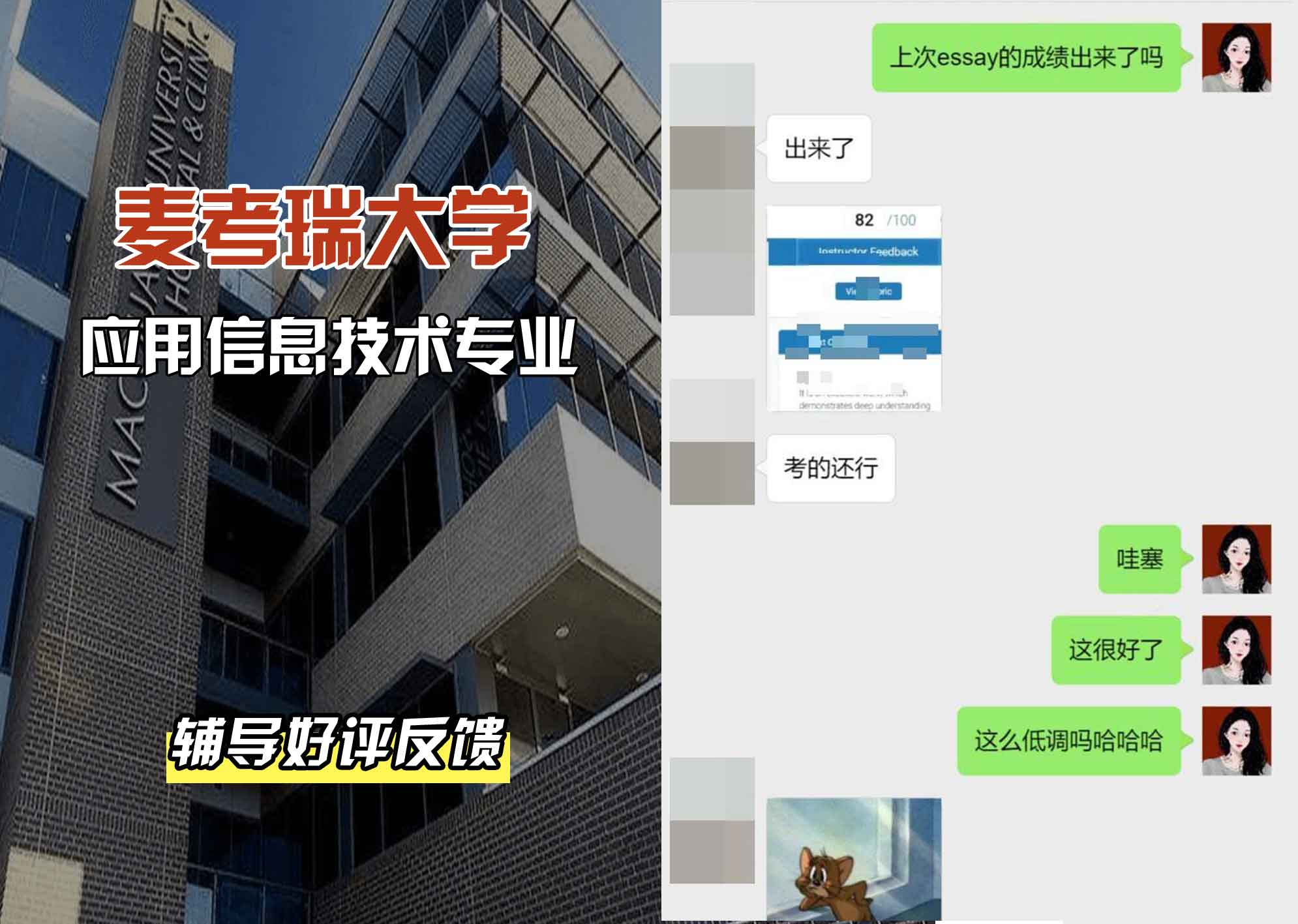 麦考瑞大学MQU应用信息技术辅导好评反馈