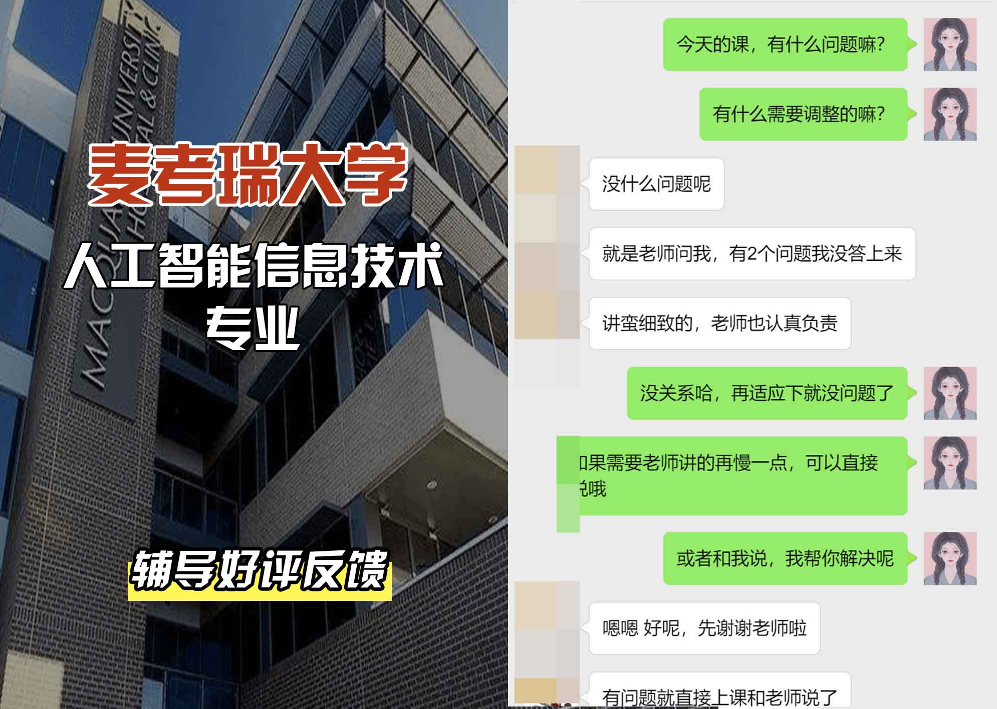 麦考瑞大学MQU人工智能信息技术辅导好评反馈