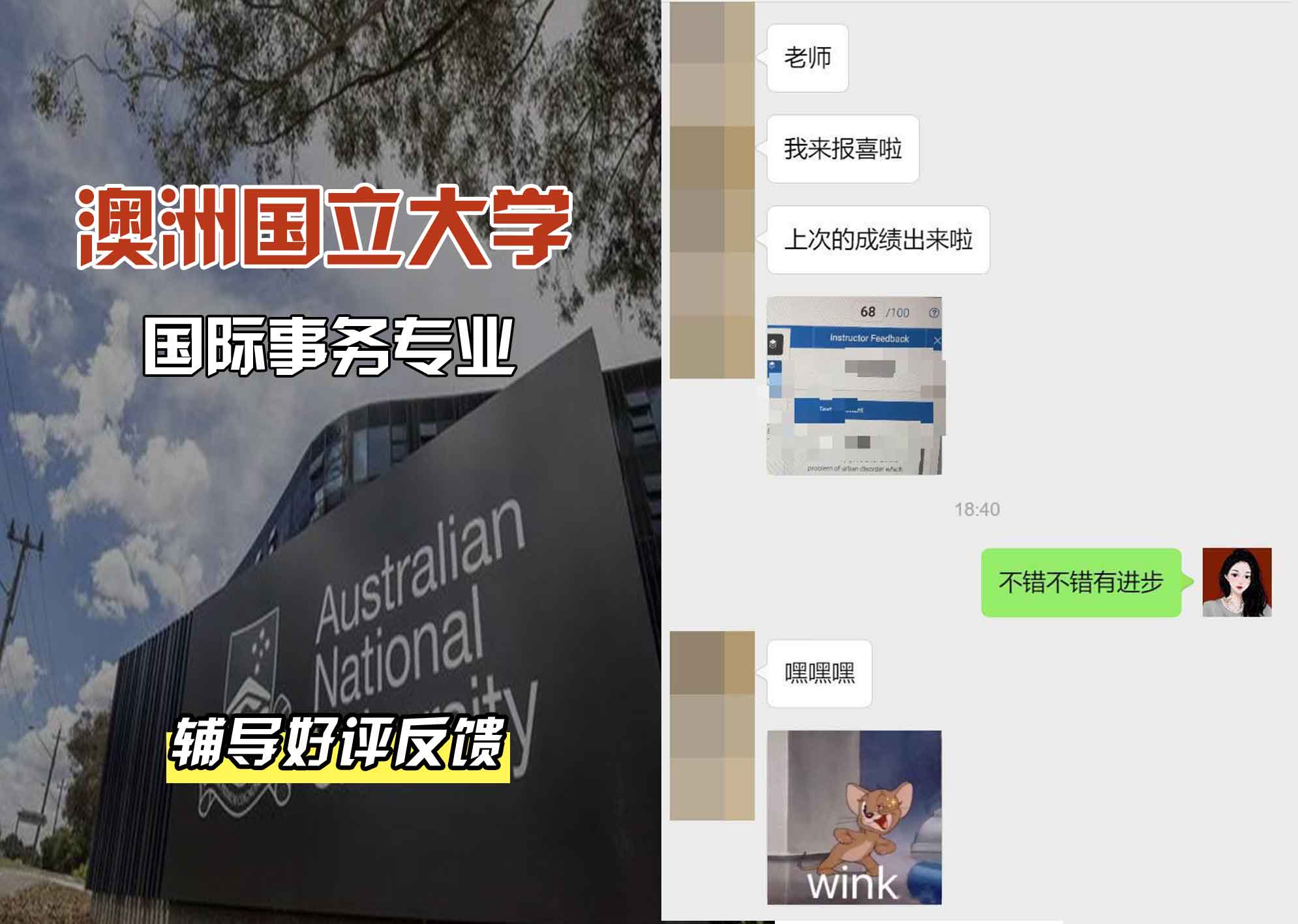 ANU澳洲国立大学国际事务辅导好评反馈