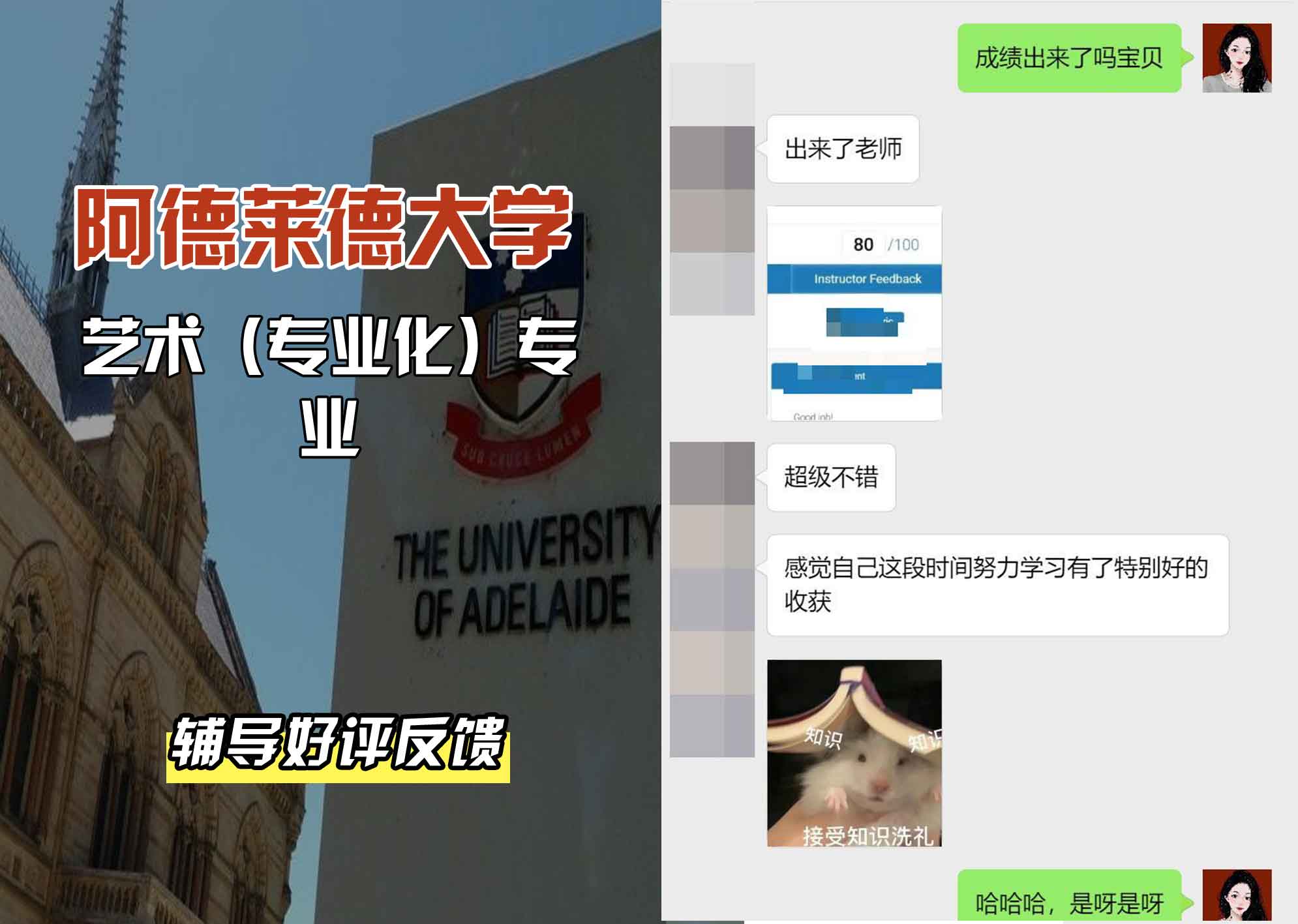 ADELAIDE阿大艺术（专业化）辅导好评反馈