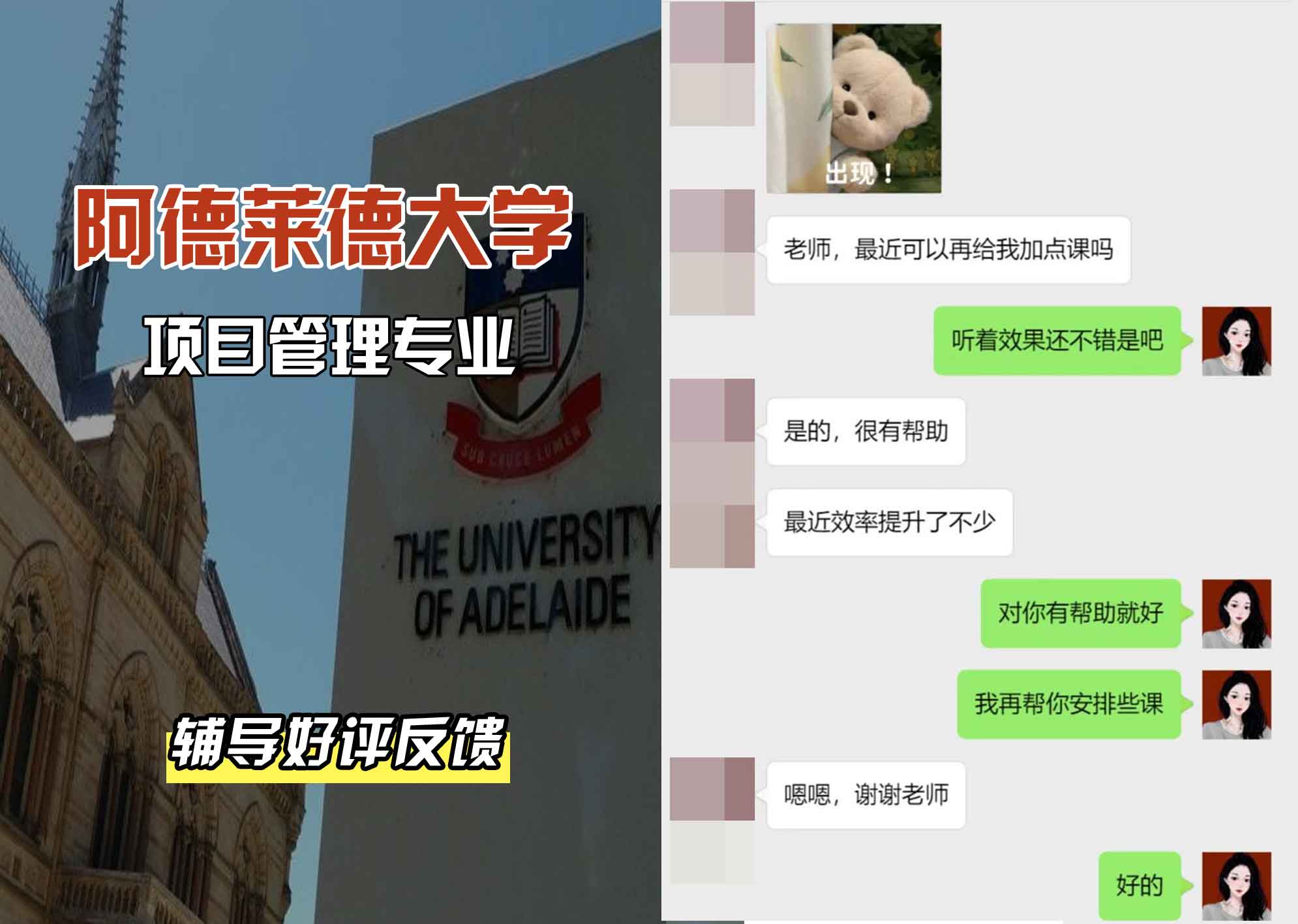 ADELAIDE阿大项目管理辅导好评反馈
