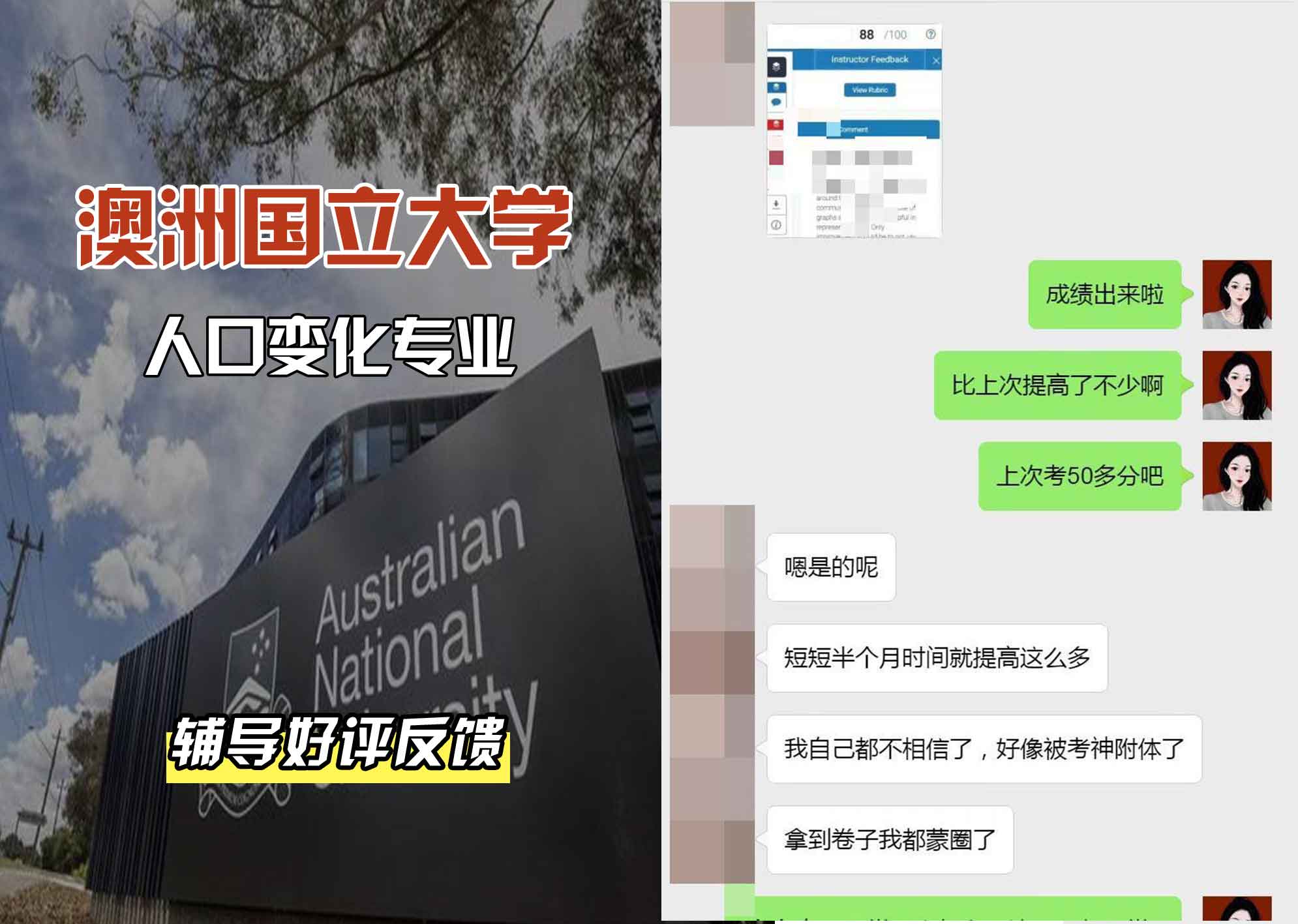 ANU澳洲国立大学人口变化辅导好评反馈