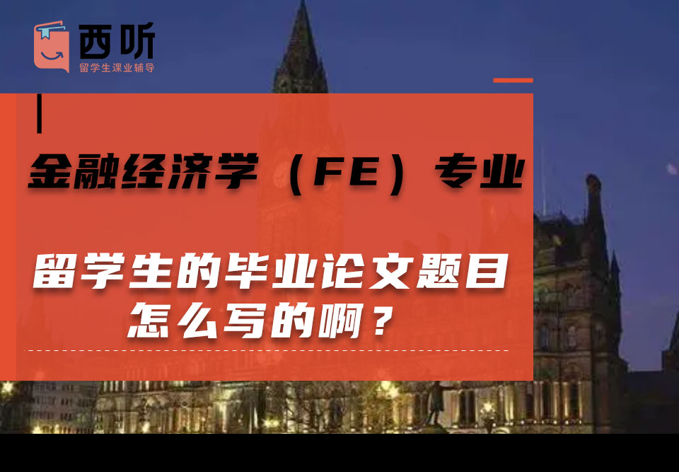 金融经济学(FE)专业留学生的毕业论文题目怎么写的啊?